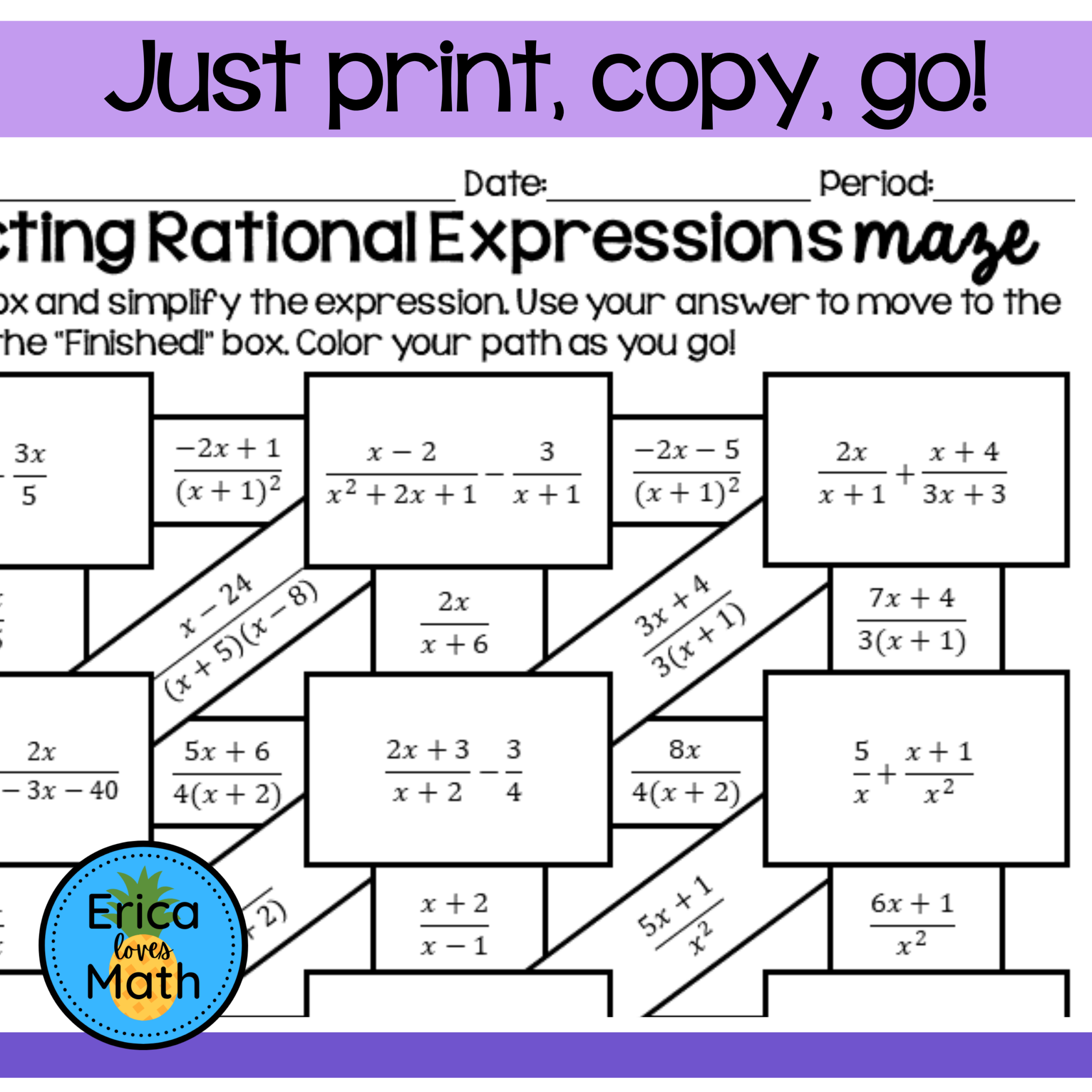 Adding Subtracting Rational Expressions Maze Worksheet Activity Classful Adding Subtracting Rational Expressions Maze Worksheet Activity Classful