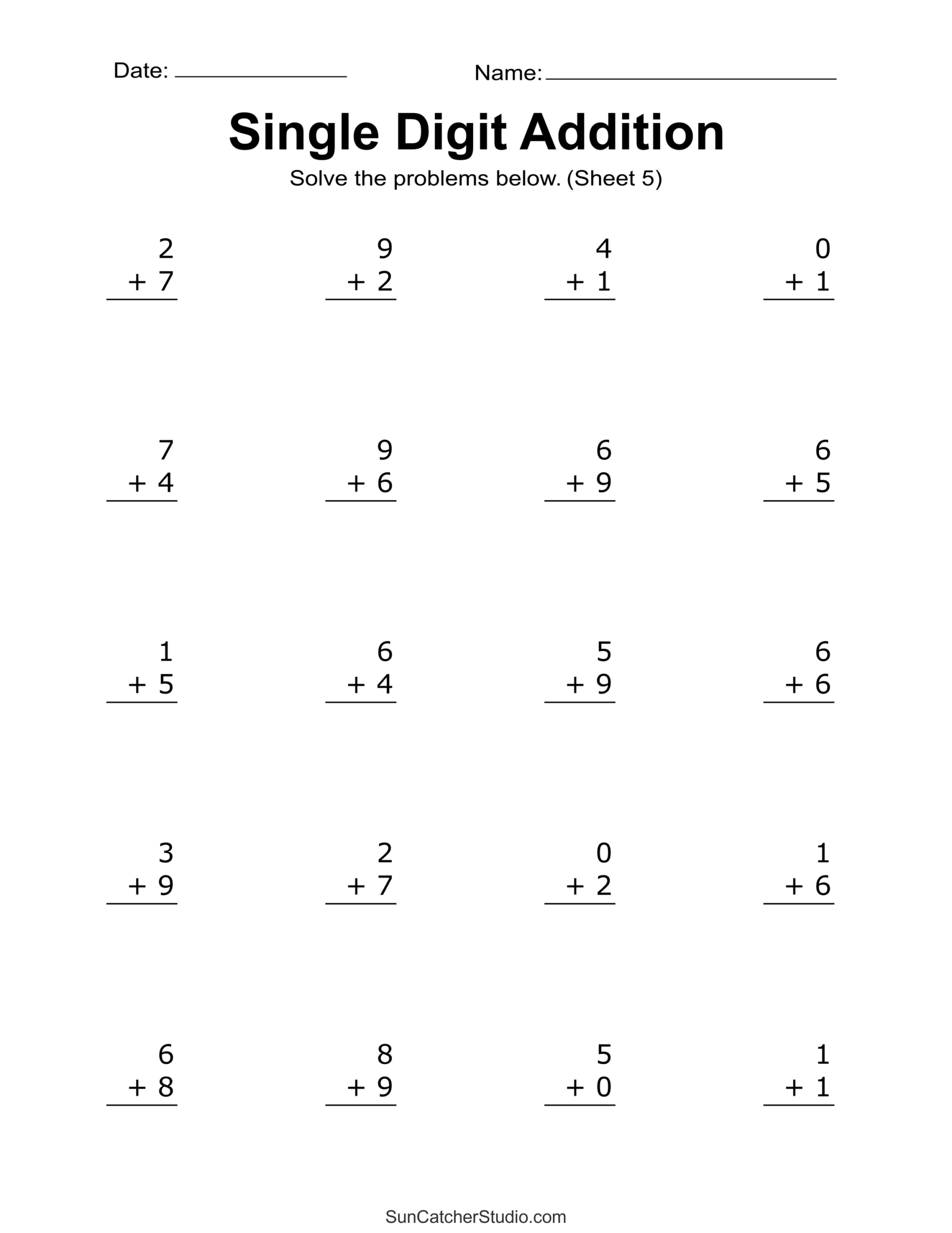 Addition Worksheets Free Printable Easy Math Problems Free Printables Lettering SVG Files Tools Apps