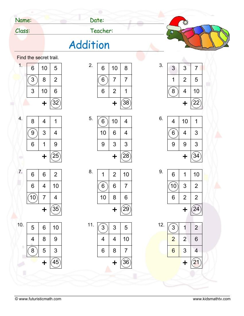 Addition Worksheets Kindergarten Free Downloads Math Champions