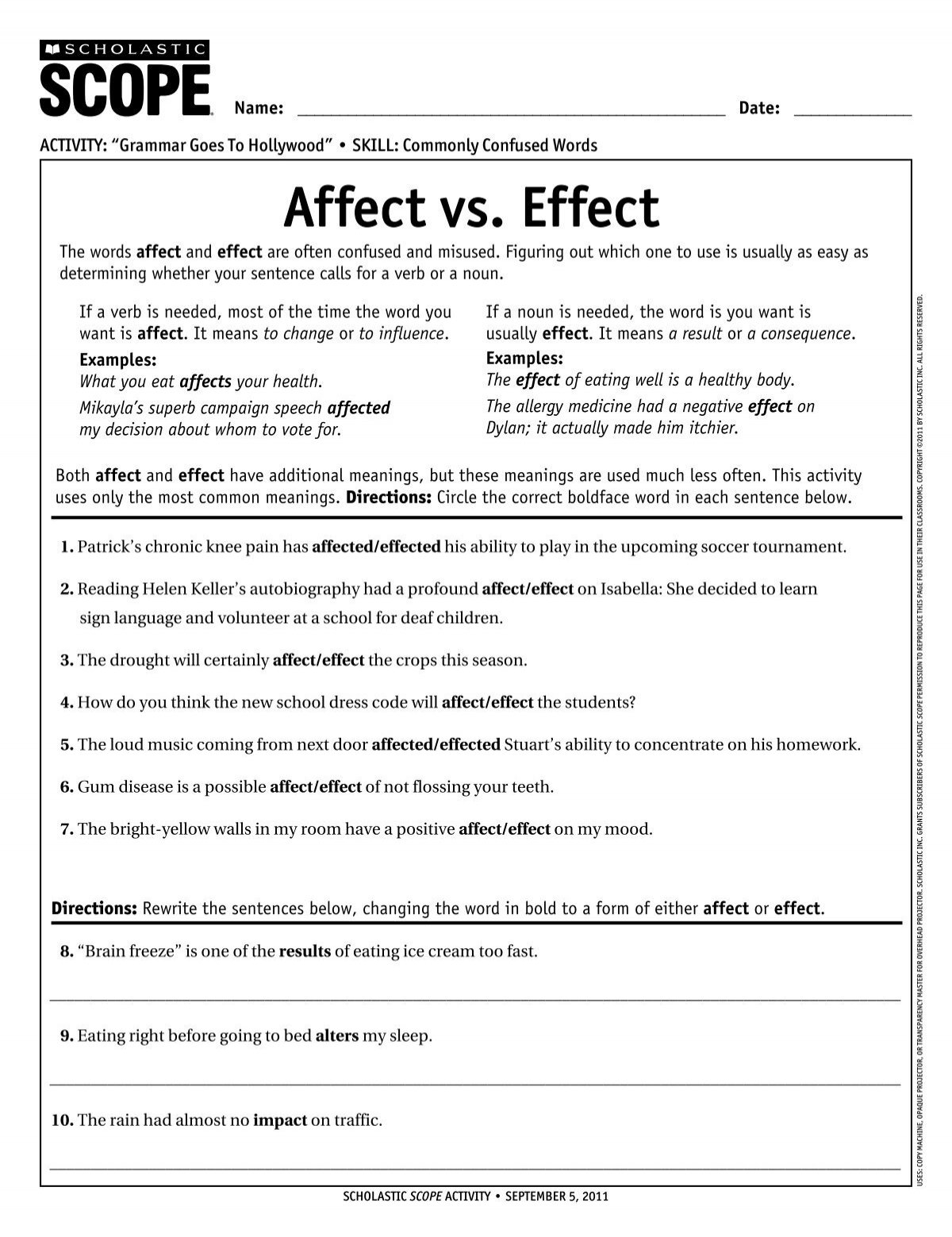 Affect Vs Effect Scholastic Affect Vs Effect Scholastic