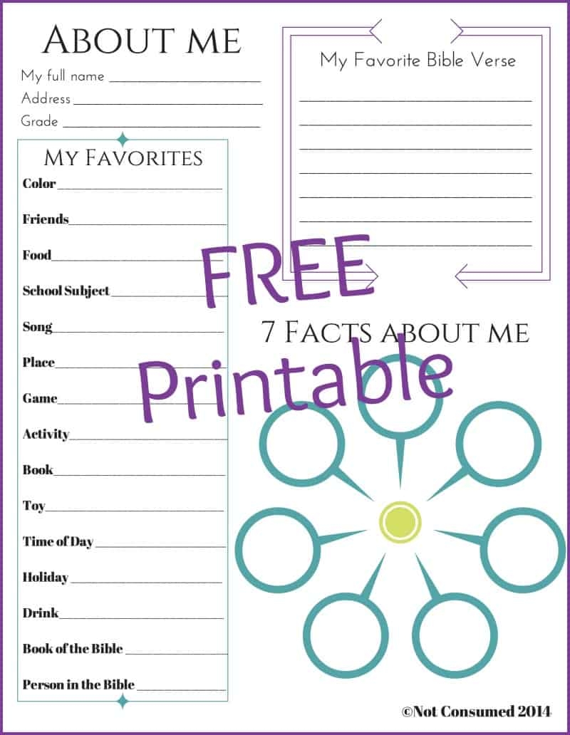 All About Me FREE Printable Faith Based All About Me FREE Printable Faith Based