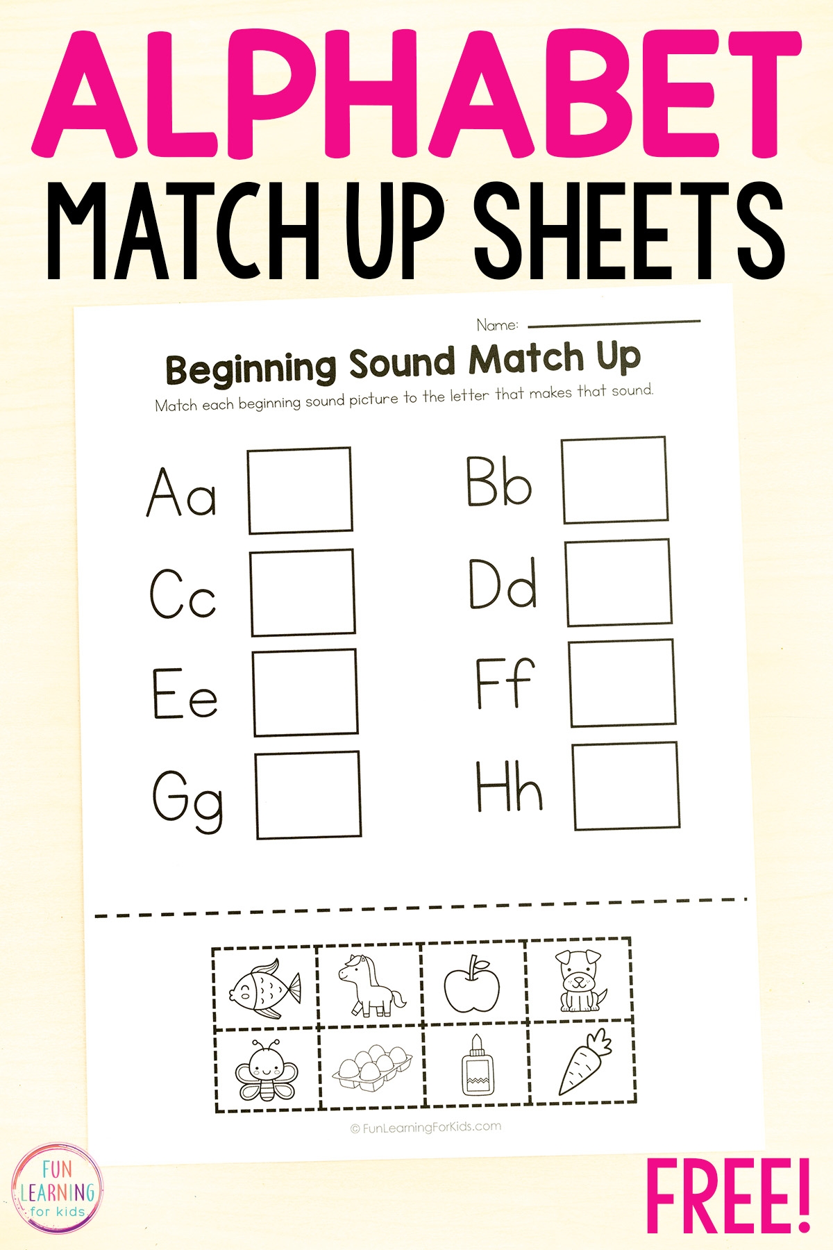 Alphabet Beginning Sound Match Up Worksheets Free Alphabet Matching A Z Worksheets For Preschool The Hollydog Blog