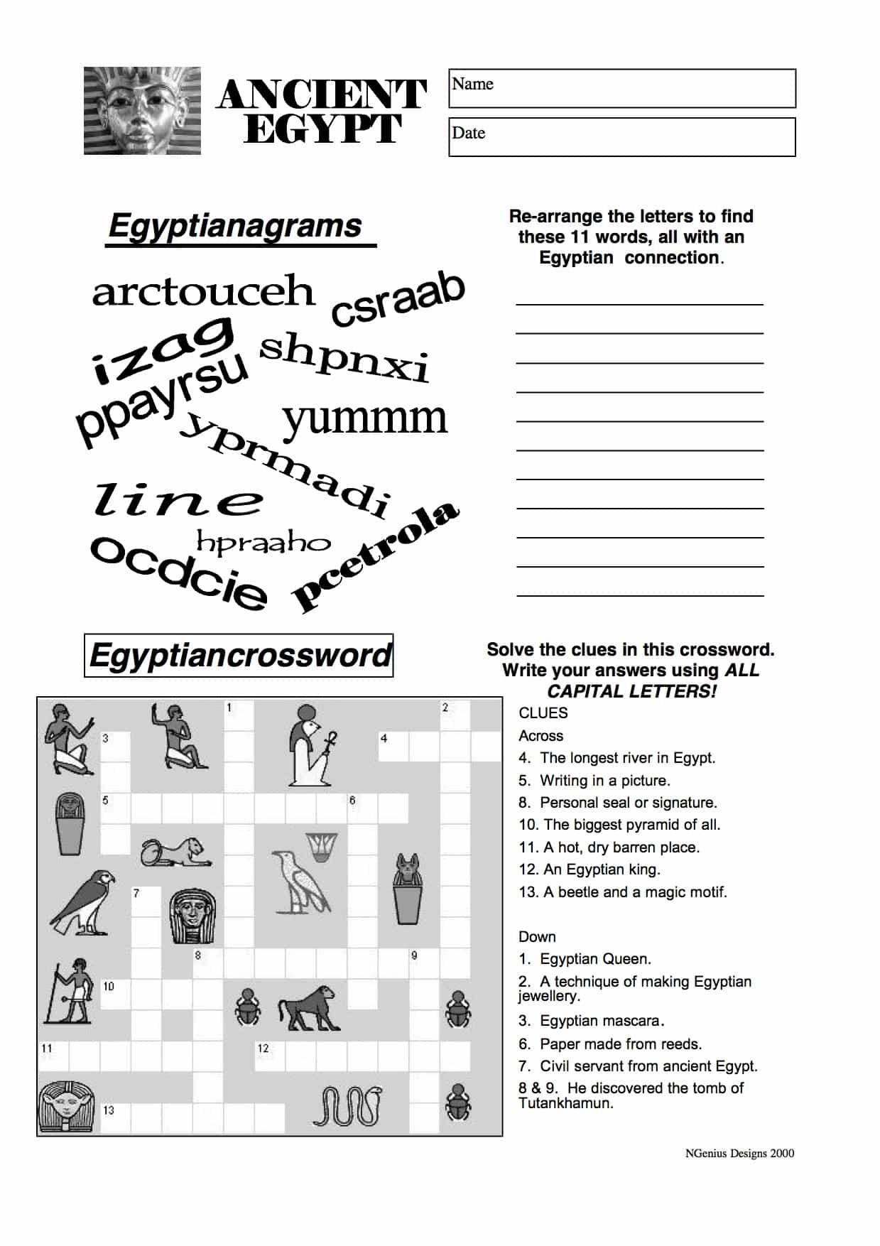 Ancient Egypt Anagram And Crossword Free PDF Download Ancient Egypt Anagram And Crossword Free PDF Download