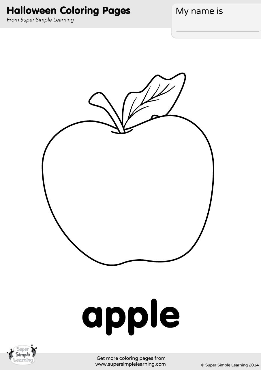Apple Coloring Page Super Simple