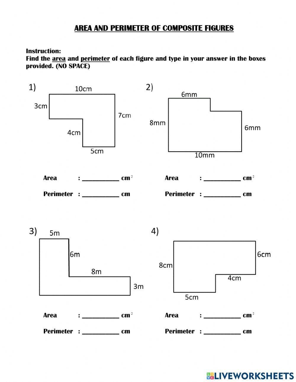 Area And Perimeter Of Composite Figures Worksheet Worksheets Library