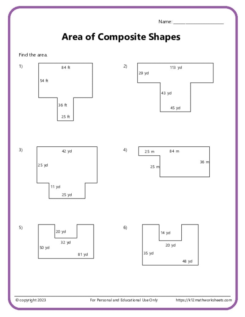 Area And Perimeter Of Composite Shapes K12 Math Worksheets Area And Perimeter Of Composite Shapes K12 Math Worksheets