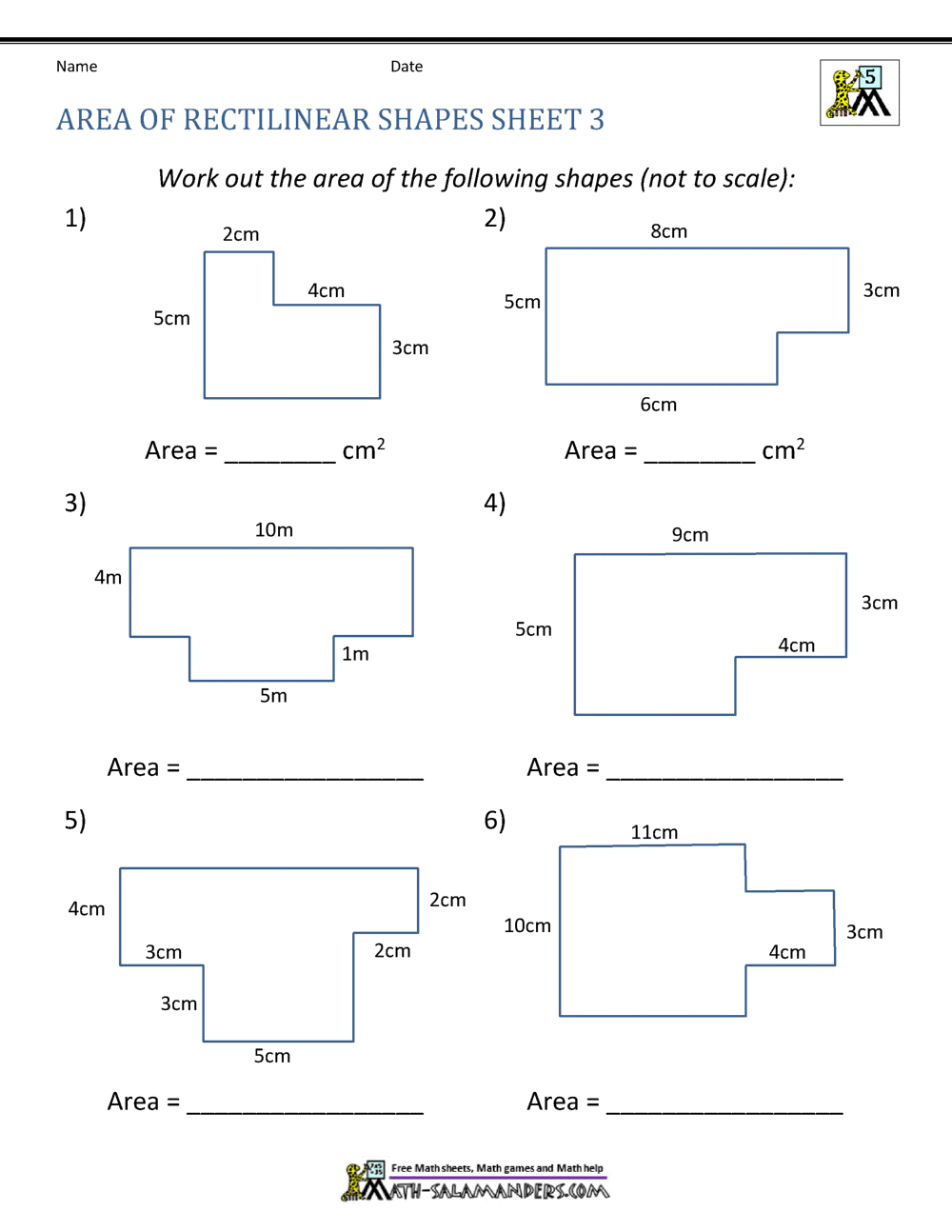 Area And Perimeter Of Mixed Shapes K12 Math Worksheets
