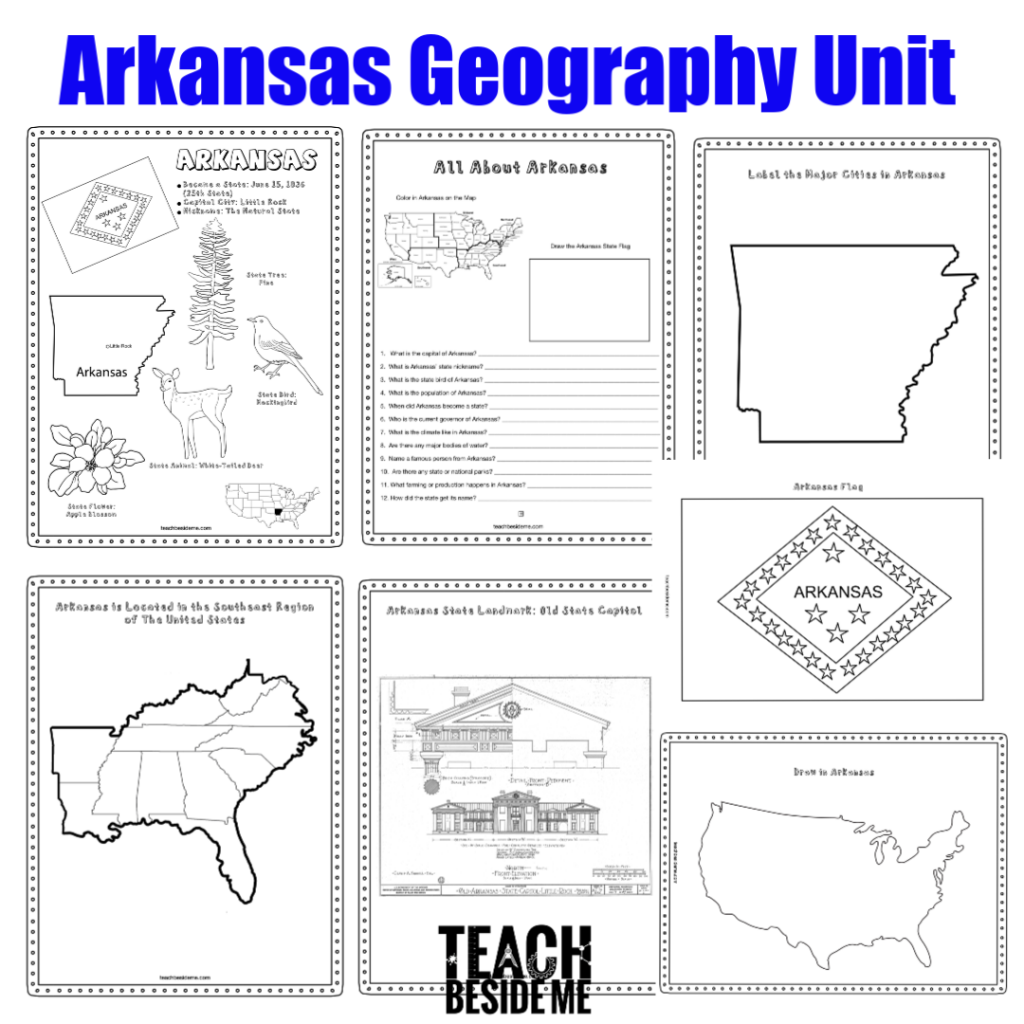 Arkansas Geography For Kids Printable State Activity Pack Teach Beside Me Arkansas Geography For Kids Printable State Activity Pack Teach Beside Me