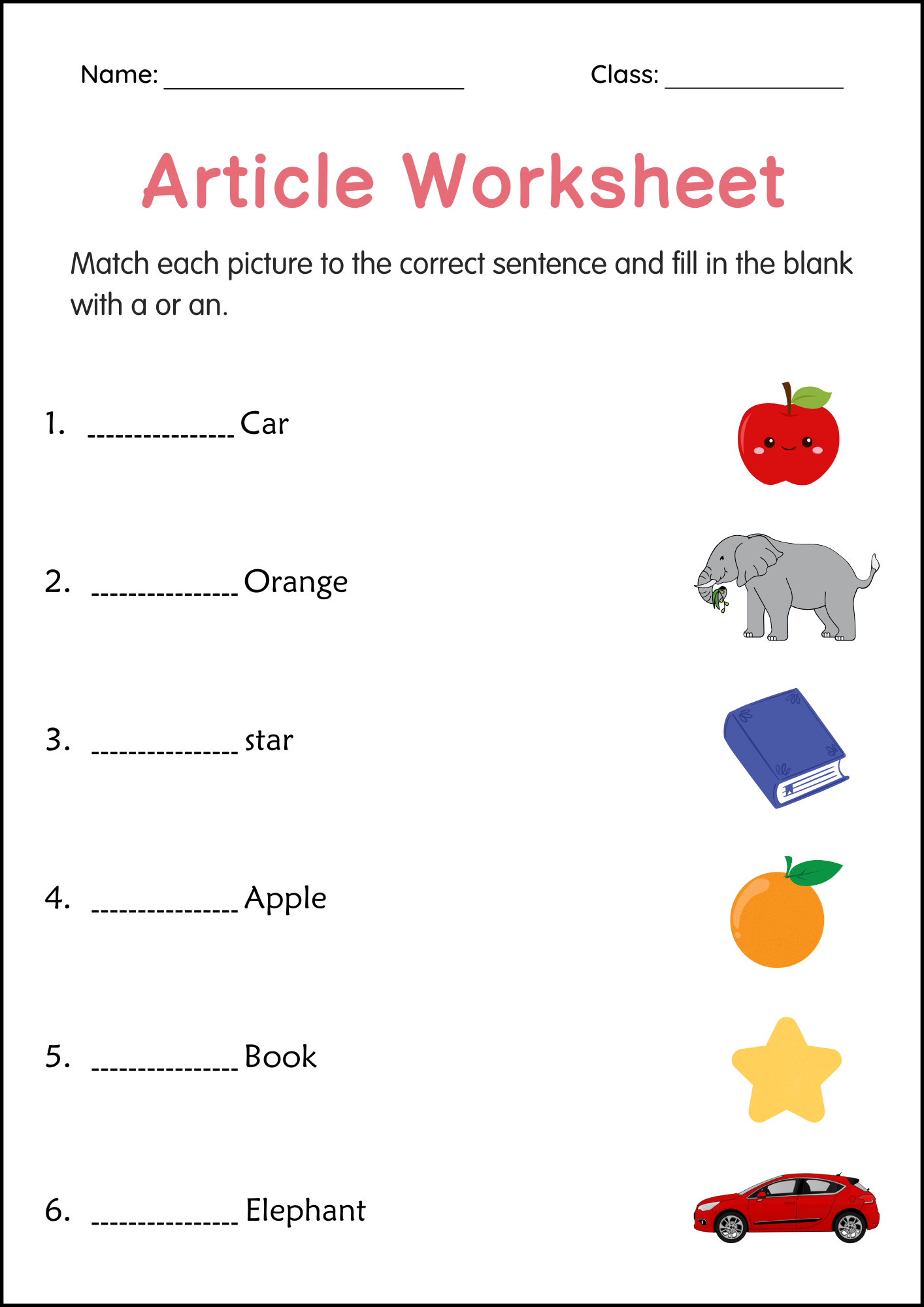 Articles A And An Grammar Worksheets For Grade 1 2 3 Made By Teachers