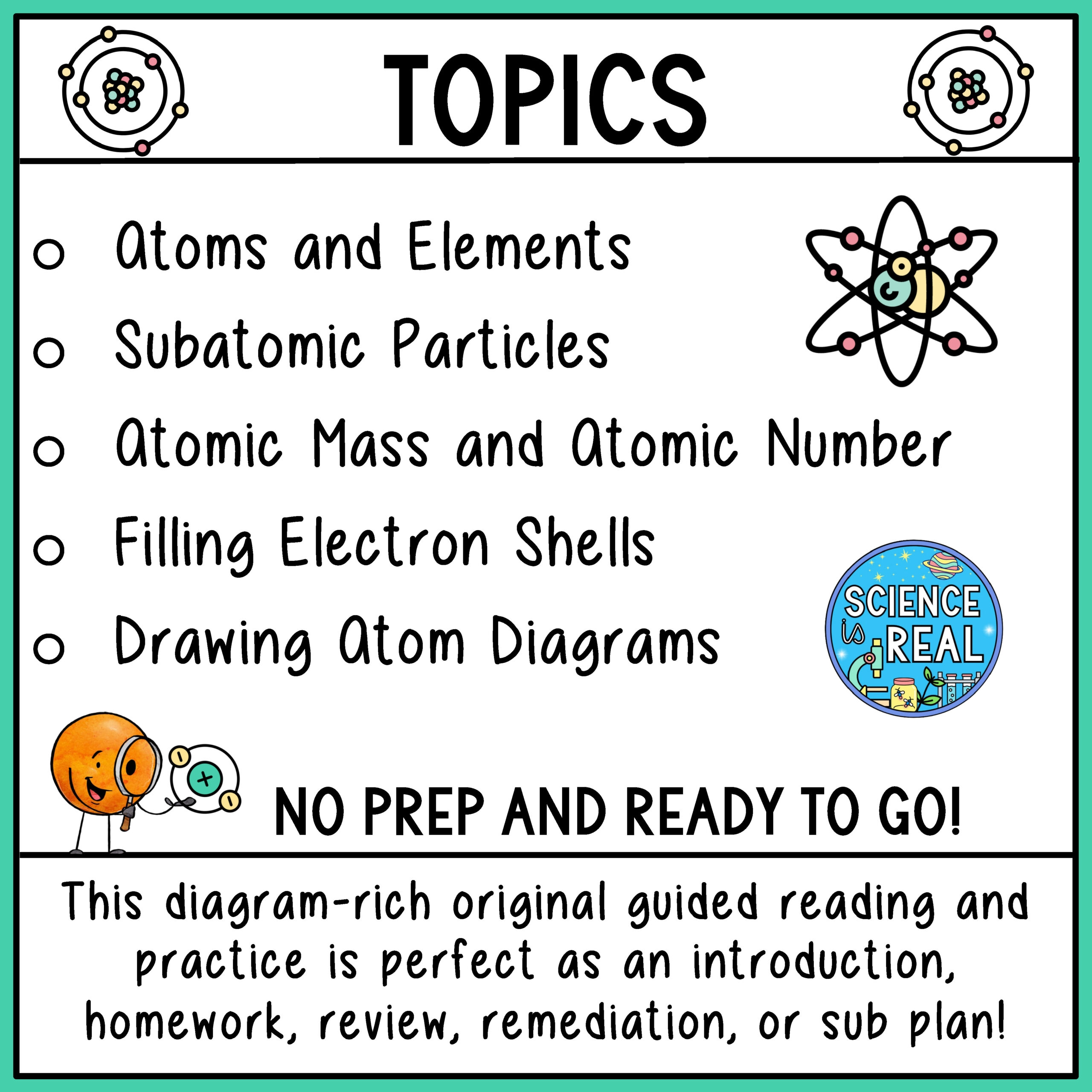 Atoms Worksheet Atoms Reading Comprehension And Questions Classful