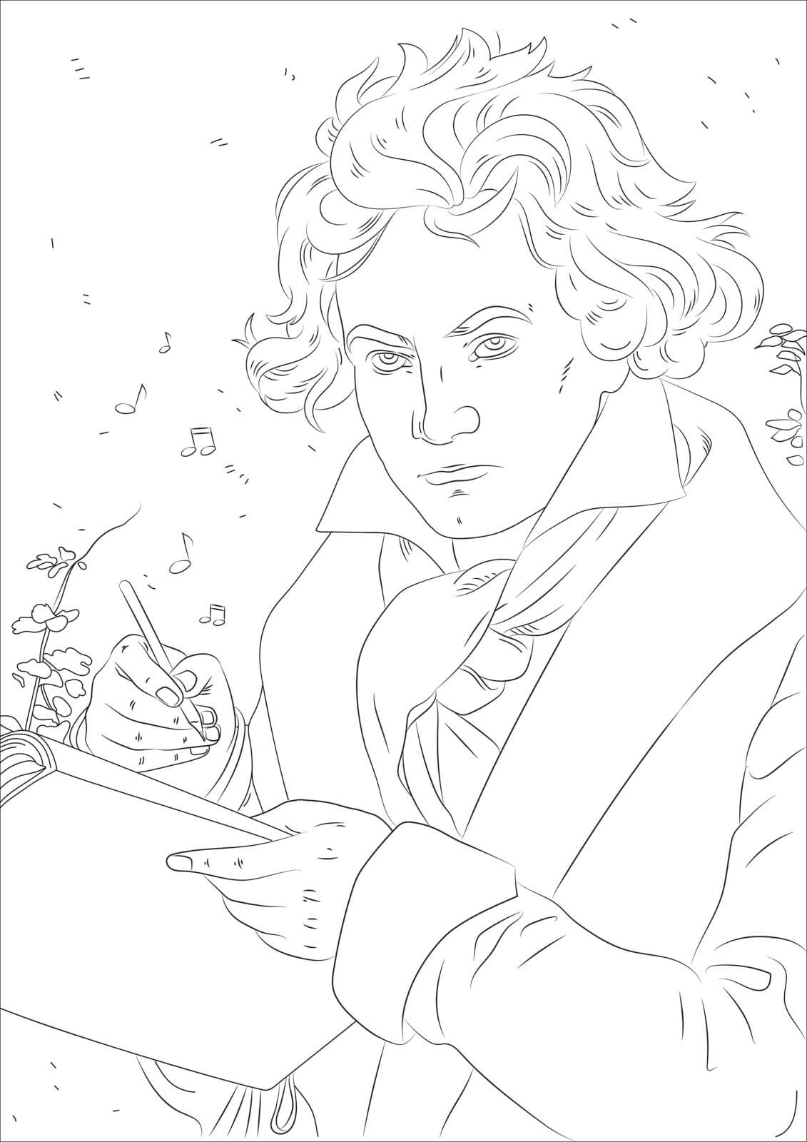 Beethoven Coloring Page Free Printable