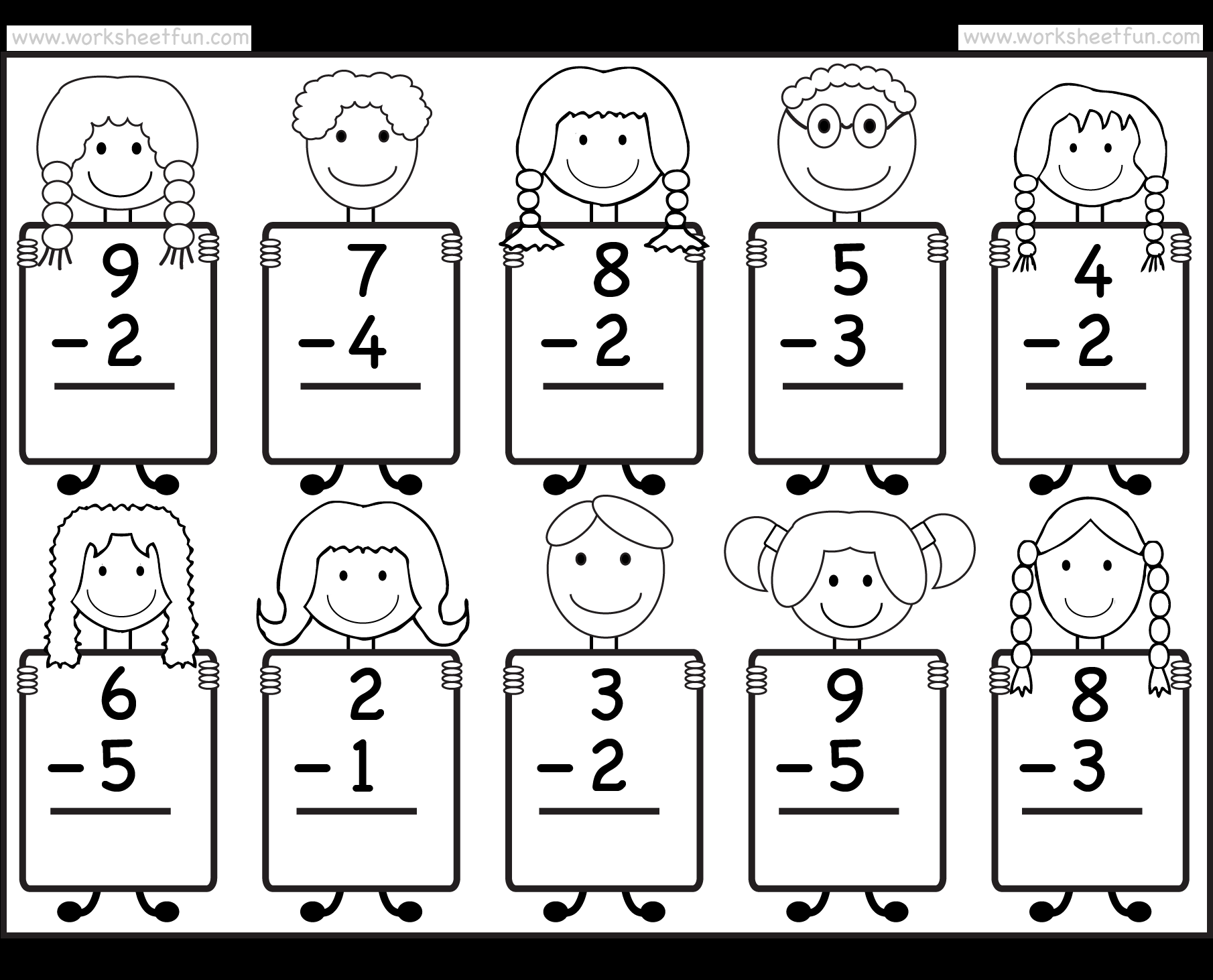 Beginner Subtraction 10 Kindergarten Subtraction Worksheets FREE Printable Worksheets Worksheetfun