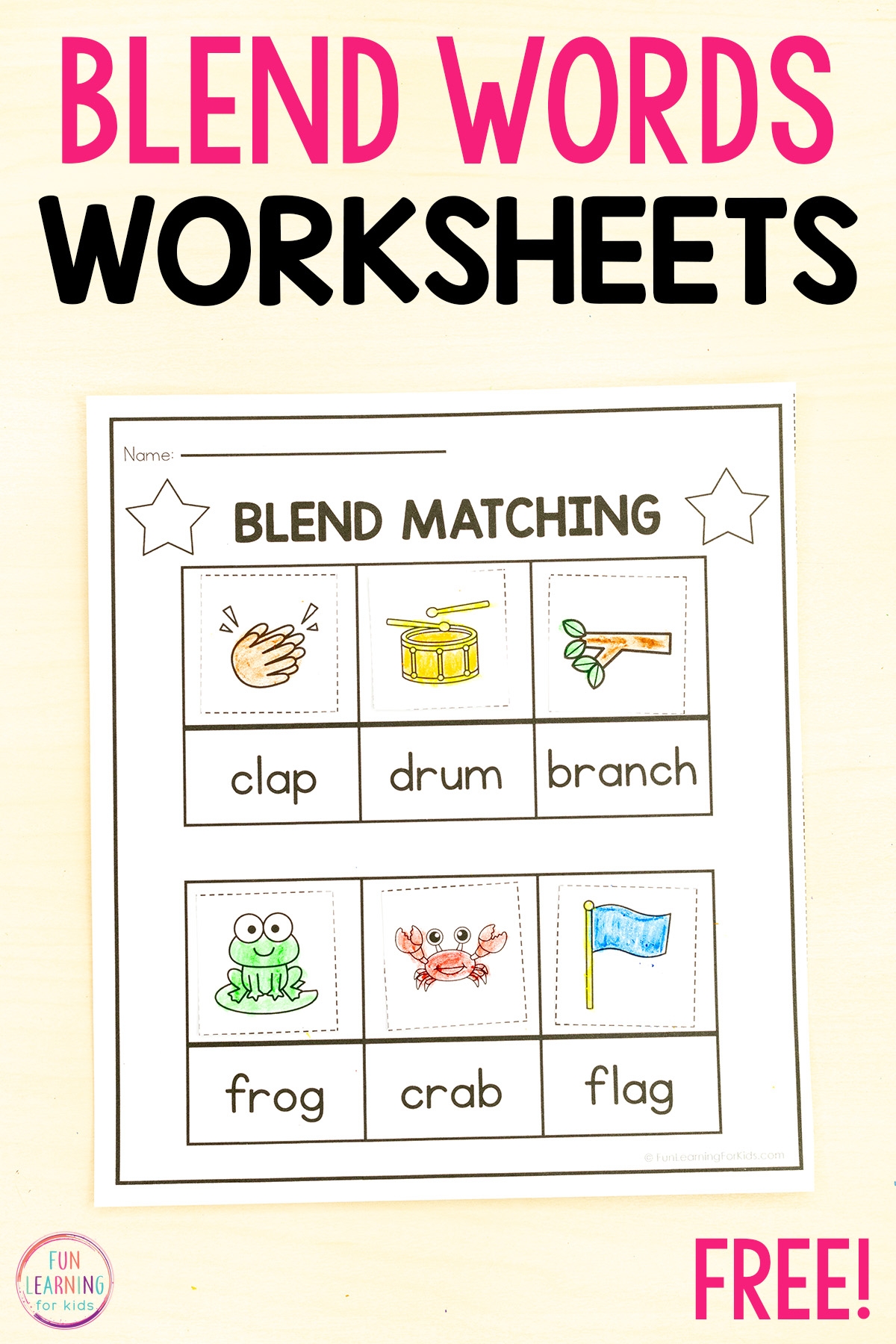 Beginning Blends Word Sort Cut Paste Worksheets