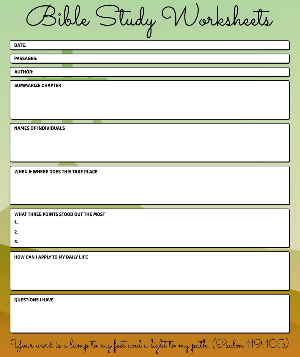 Bible Study Worksheets 10 Free PDF Printables Printablee