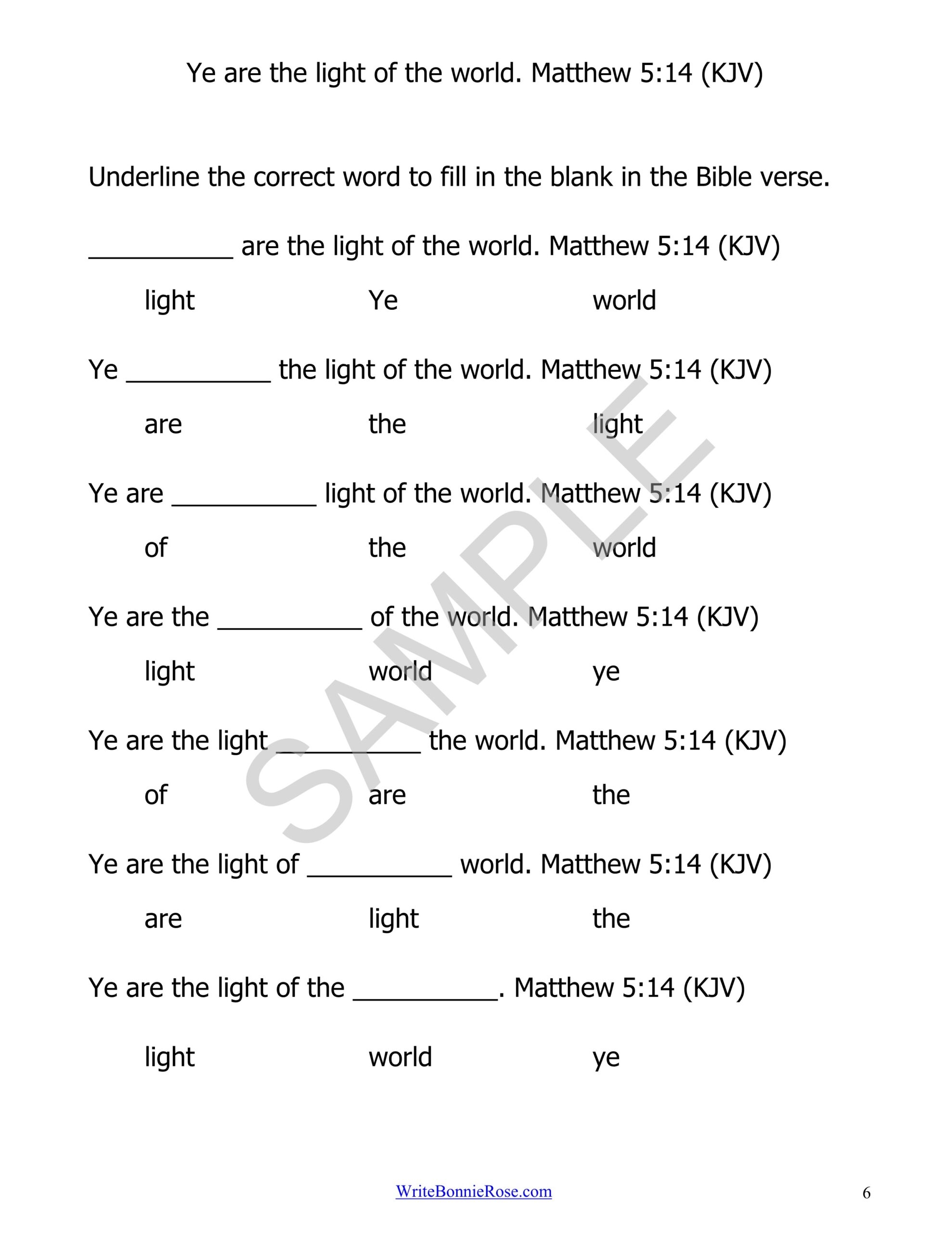 Bible Verse Memorization Activity Pack Bundle Made By Teachers