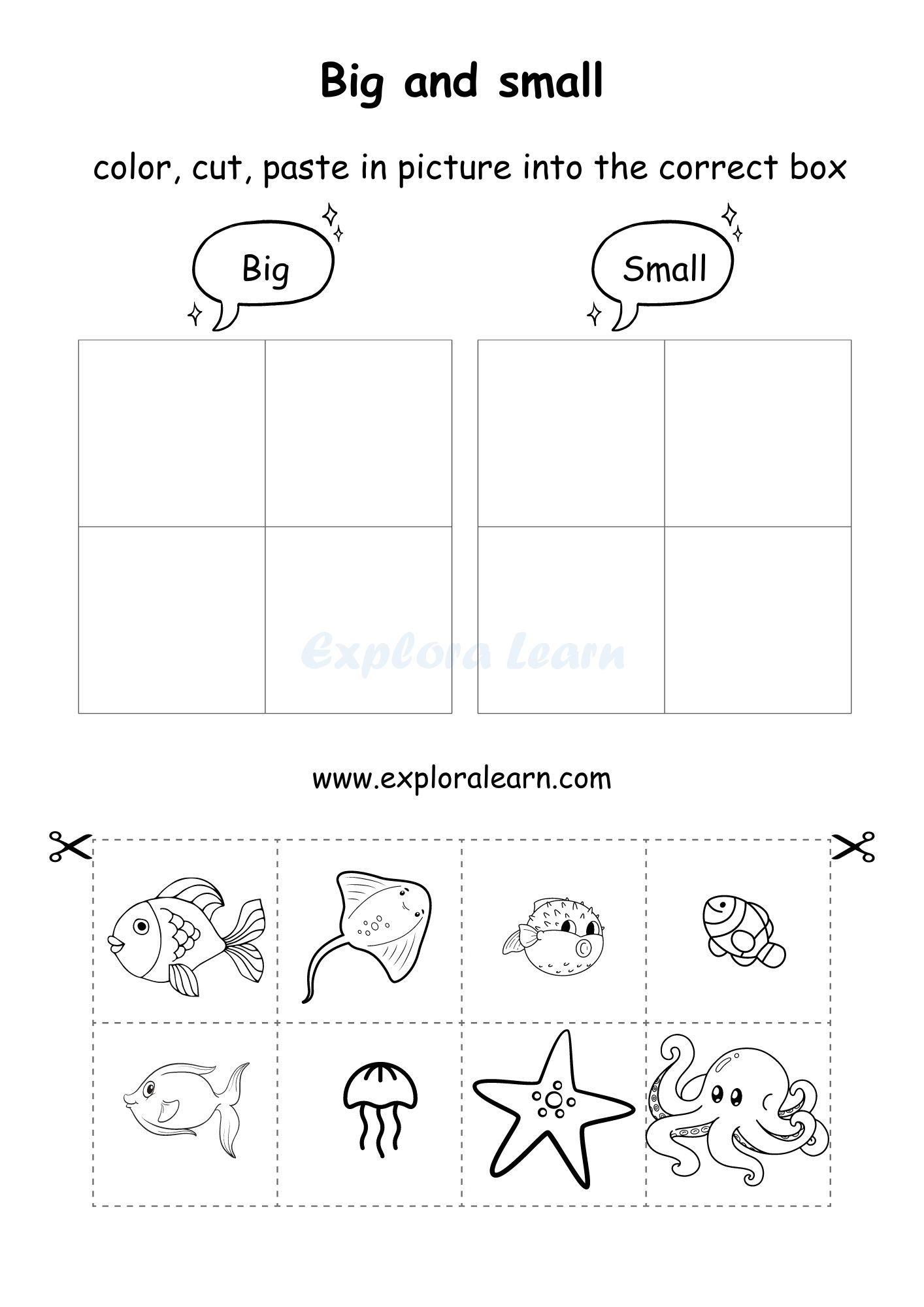 Big And Small Comparison Worksheets For Preschool And Kindergarten 2 To 6 Years Kids Big And Small Comparison Worksheets For Preschool And Kindergarten 2 To 6 Years Kids