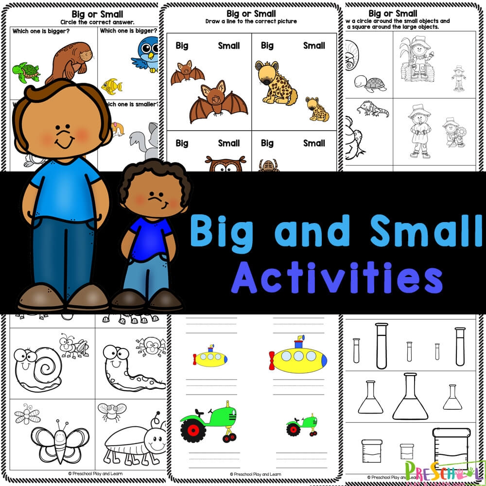 Big And Small Concept Activities With FREE Math Worksheet Big And Small Concept Activities With FREE Math Worksheet