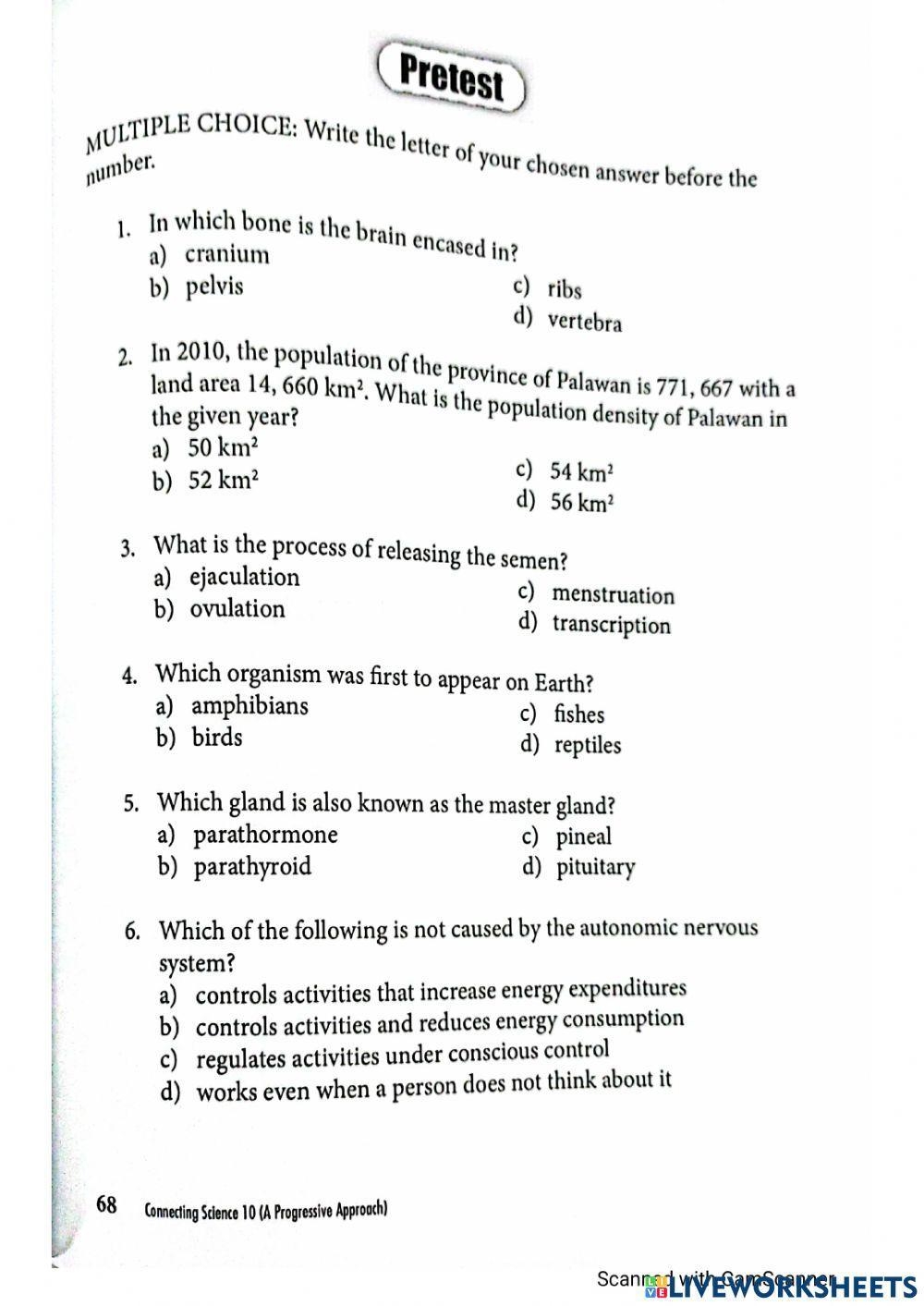 Biology Grade 10 Worksheet Worksheets Library