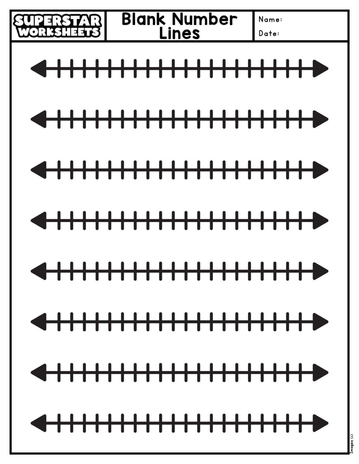 Blank Number Lines Free Printables Superstar Worksheets