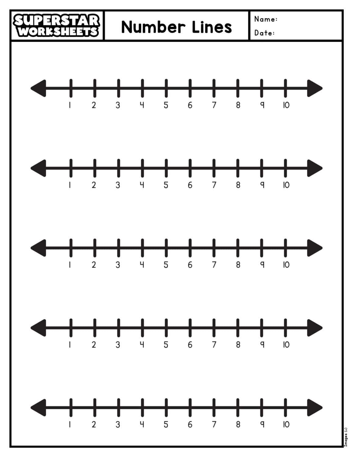 Blank Number Lines Free Printables Superstar Worksheets