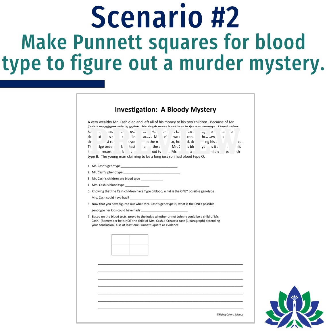 Blood Type And Codominance Genetics Worksheet Flying Colors Science