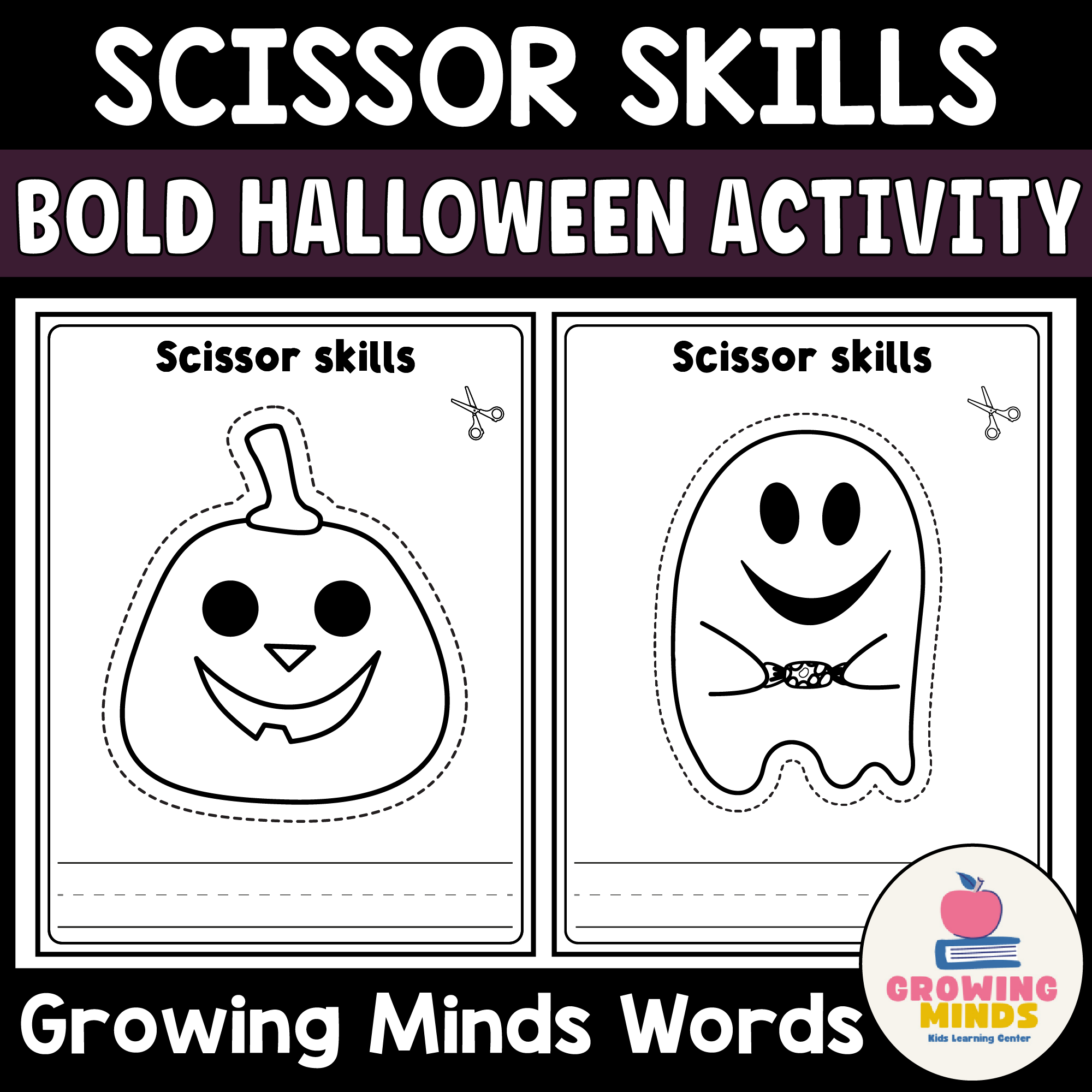 Bold Halloween Scissor Skills Cutting Practice And Writing Activity Kindergarten Made By Teachers