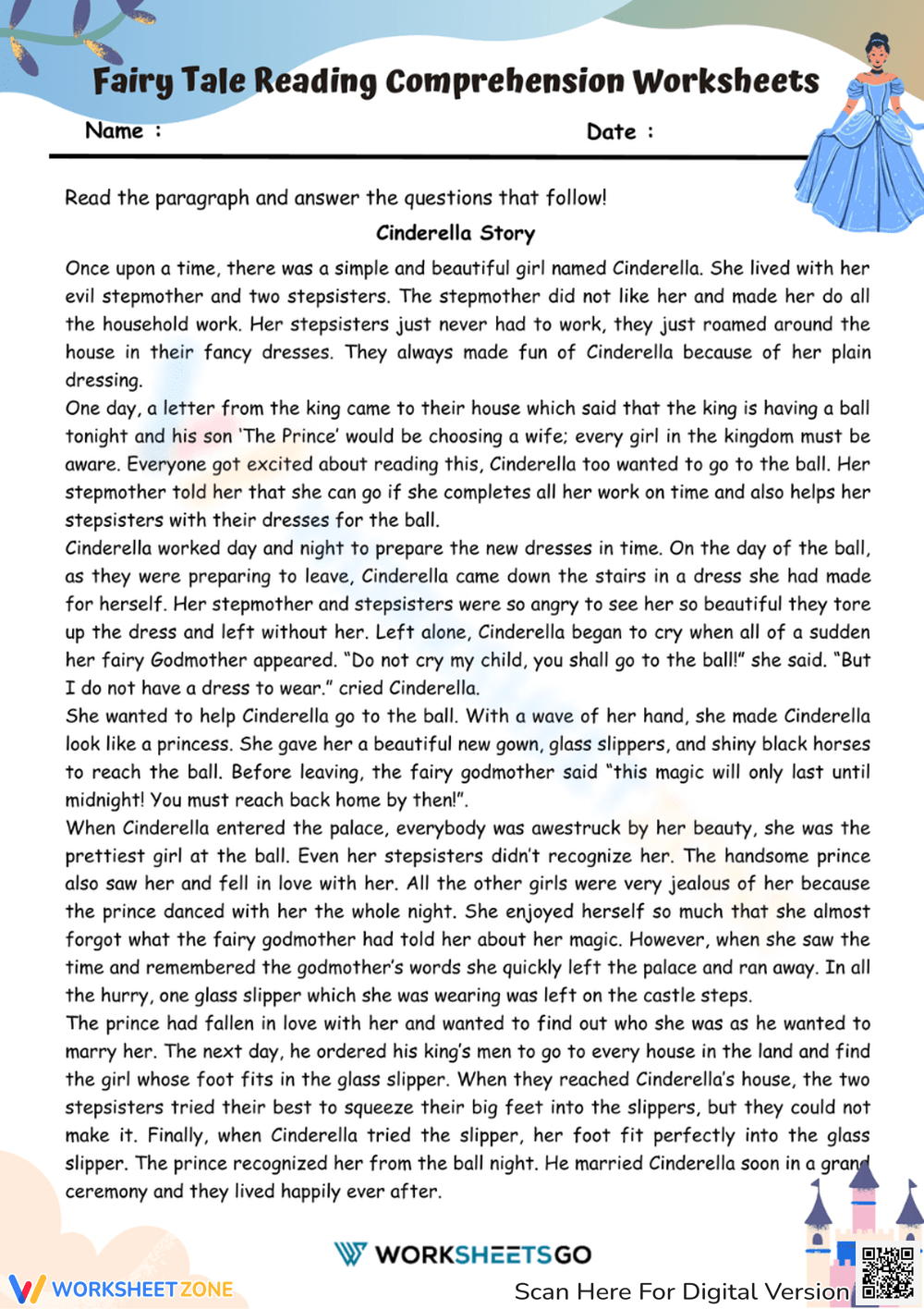 Book Fables Short Fairy Tale For Kid FREE Printable Fairy Tale Reading Comprehension Worksheets