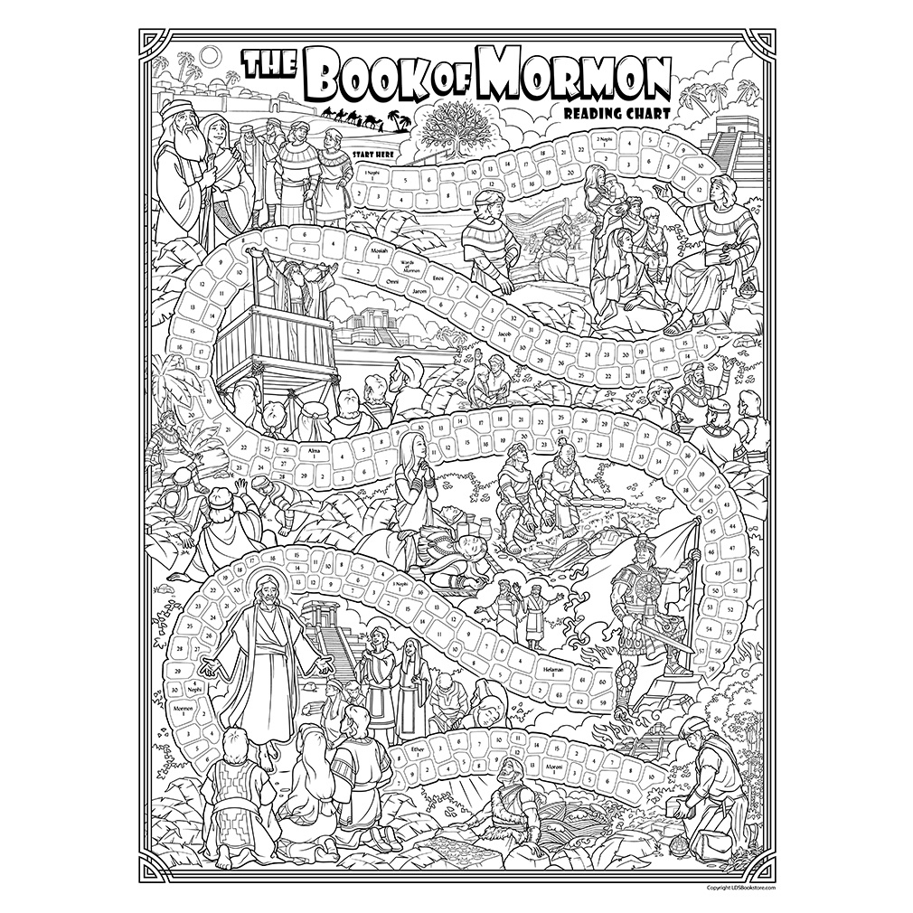 Book Of Mormon Reading Chart Poster Coloring Roadmap Book Of Mormon Reading Chart Poster Coloring Roadmap