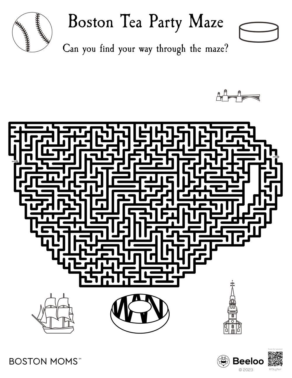 Boston Tea Party Maze Beeloo Printable Crafts And Activities For Kids Boston Tea Party Activity Packet Printable Worksheets English And Spanish Classful