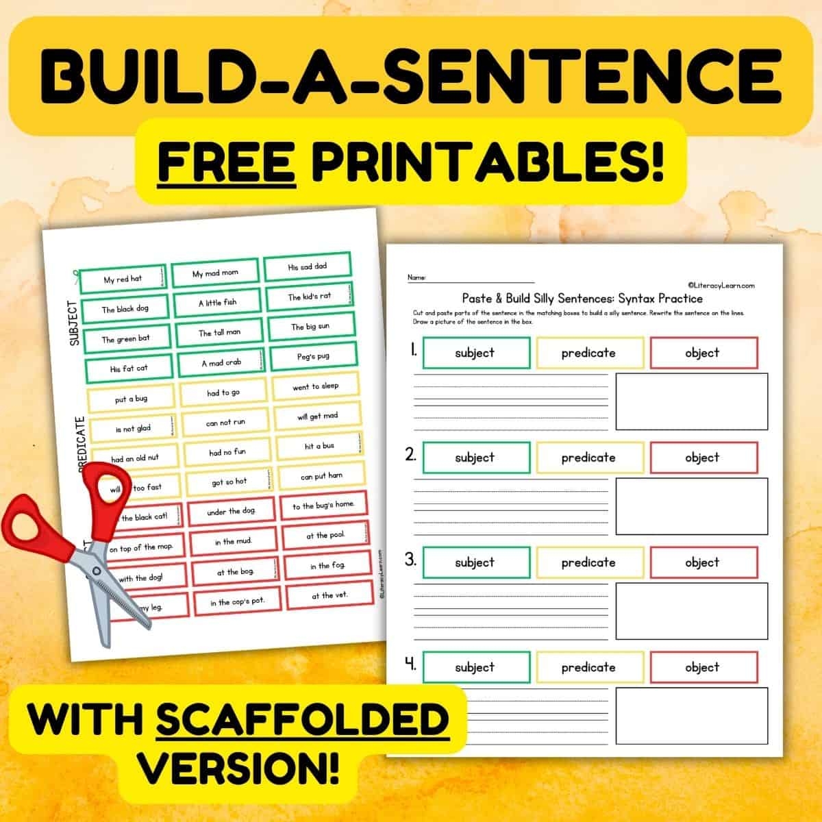 Build A Sentence Worksheets FREE Printables Literacy Learn Build A Sentence Worksheets FREE Printables Literacy Learn