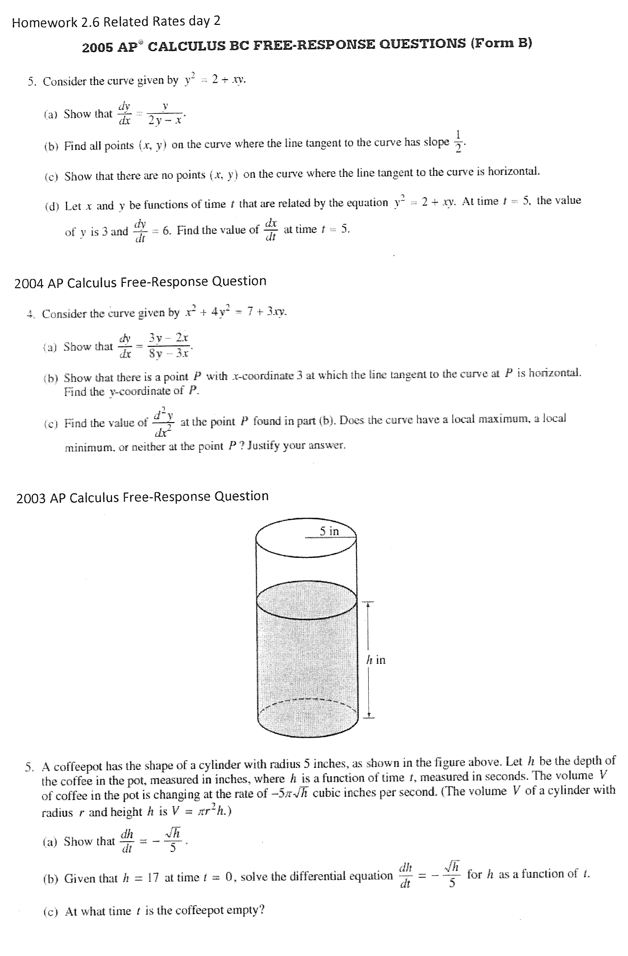 Calculus Related Rates Worksheet MySchoolsMath Worksheets Library