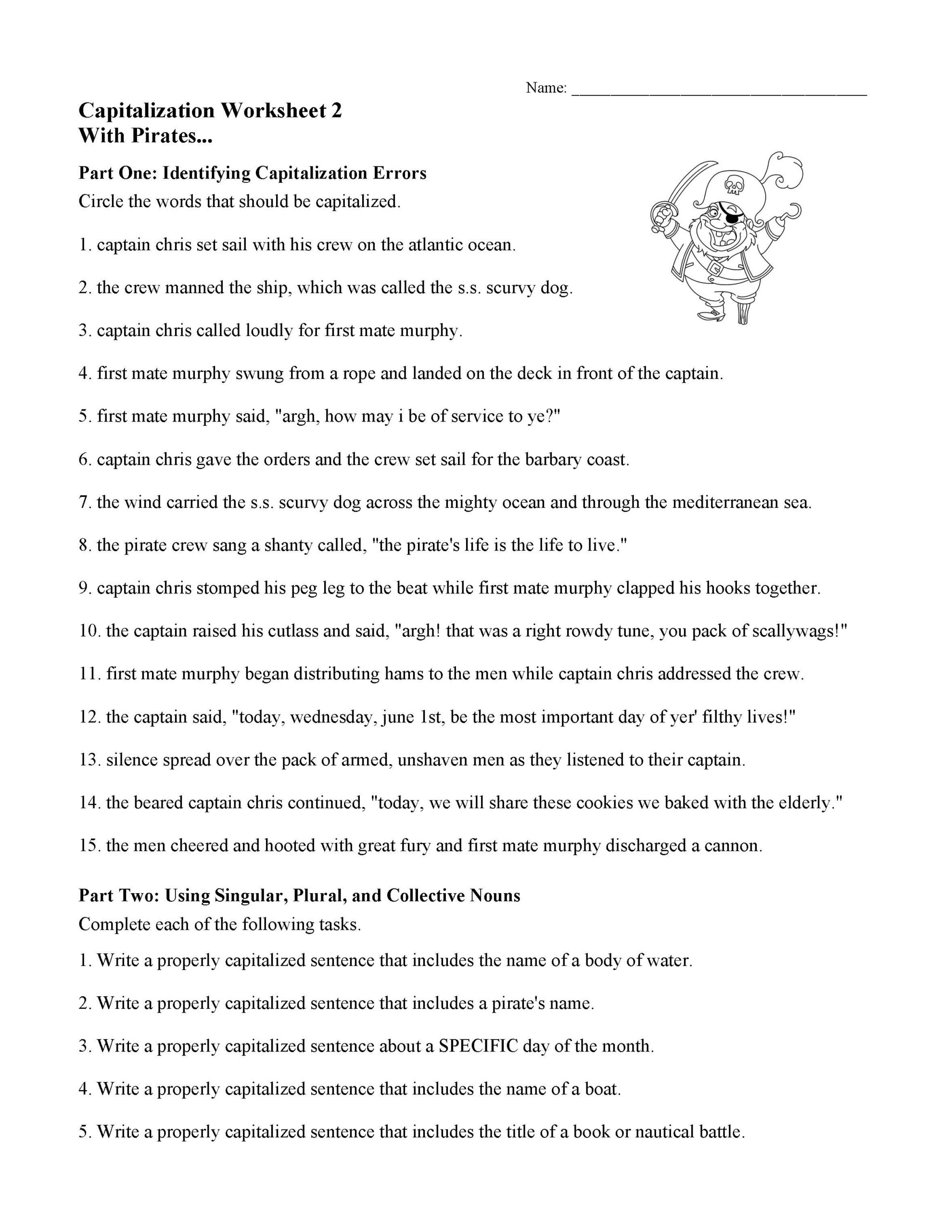 Capitalization Worksheets Lessons And Tests Language Arts Activities Capital Letters And Punctuation Worksheet By Teach Simple