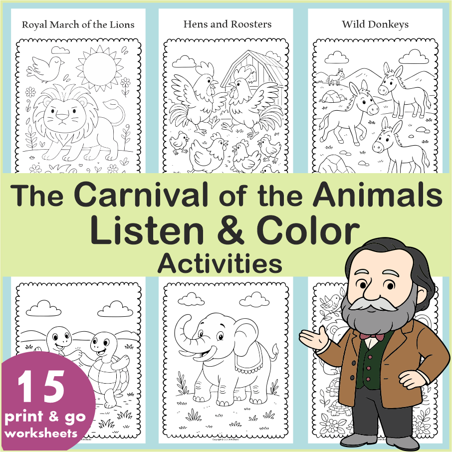 Carnival Of The Animals By Camille Saint Sa Ns Coloring Pages Music Carnival Of The Animals By Camille Saint Sa Ns Coloring Pages Music
