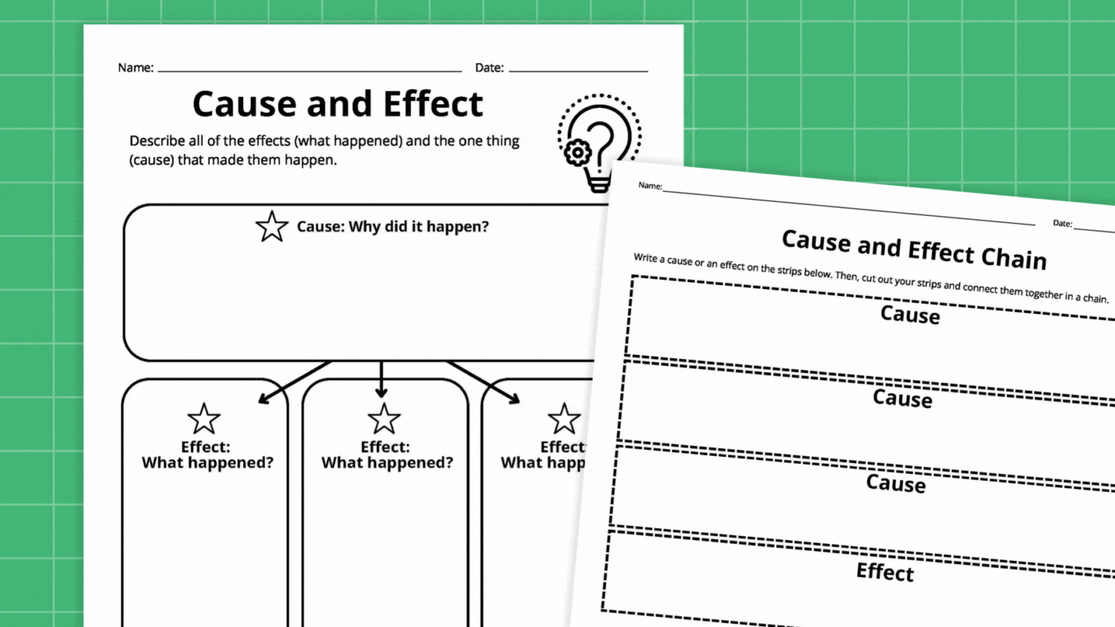 Cause And Effect Graphic Organizer Bundle Free Printables Cause And Effect Graphic Organizer Bundle Free Printables