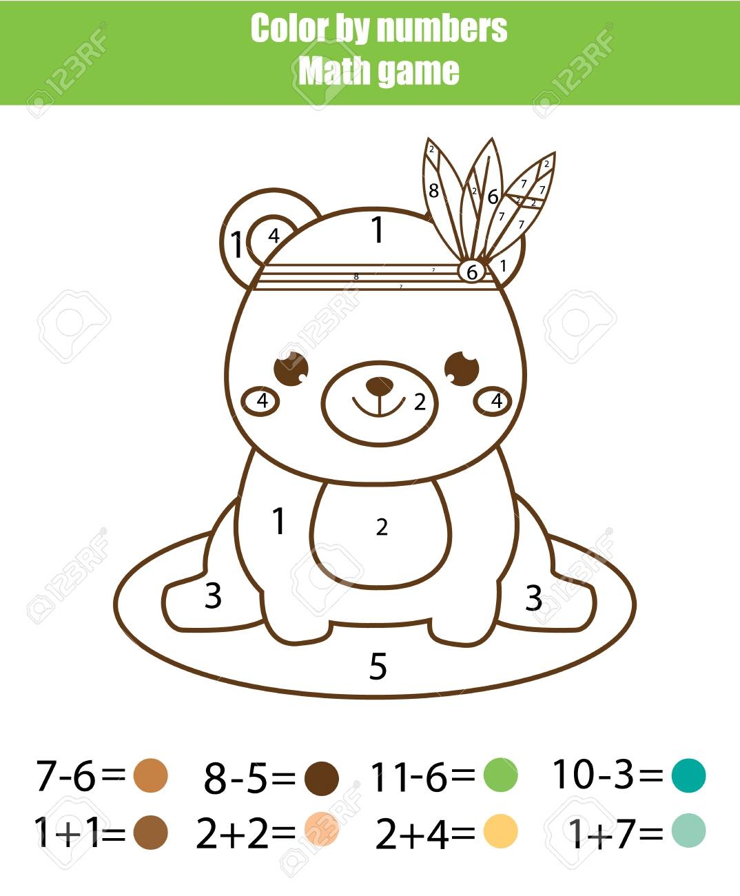Children Educational Game Mathematics Actvity Color By Numbers Printable Worksheet Coloring Page With Cute Bear Learning Addition And Subtraction Counting Game Royalty Free SVG Cliparts Vectors And Stock Illustration Image 98025527 Children Educational Game Mathematics Actvity Color By Numbers Printable Worksheet Coloring Page With Cute Bear Learning Addition And Subtraction Counting Game Royalty Free SVG Cliparts Vectors And Stock Illustration Image 98025527