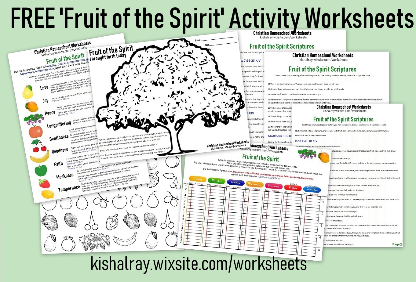 Christian Homeschool All Ages FREE Fruit Of The Spirit Activity Worksheets Made By Teachers Free Bible Printables The Homeschool Daily