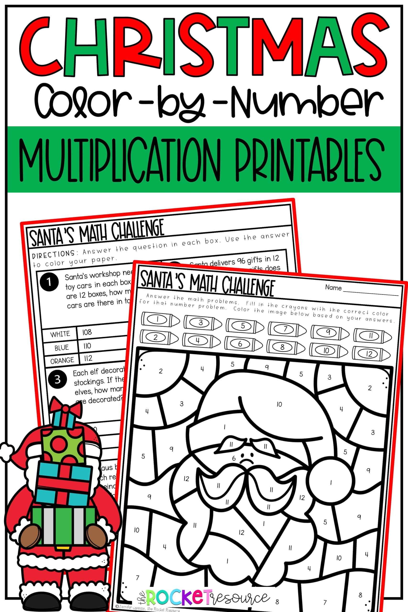 Christmas Color By Number Multiplication Printables The Rocket Resource