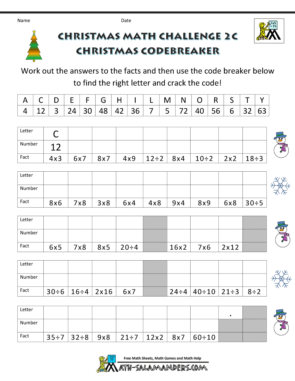 Christmas Math Worksheets Harder Christmas Math Worksheets Harder