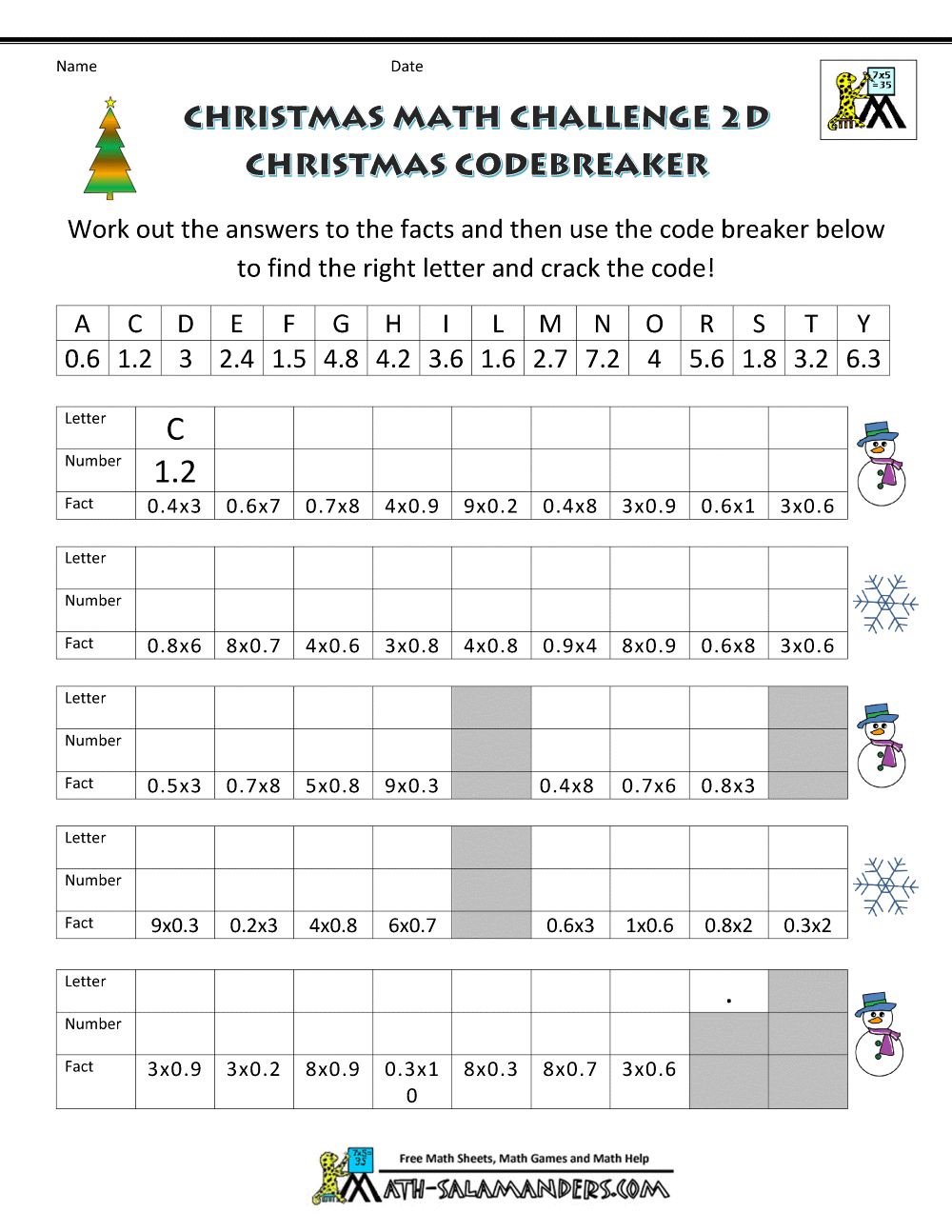 Christmas Maths Worksheets Printable Christmas Worksheets Maths PDF And Free Samples Downloads Cazoom Maths