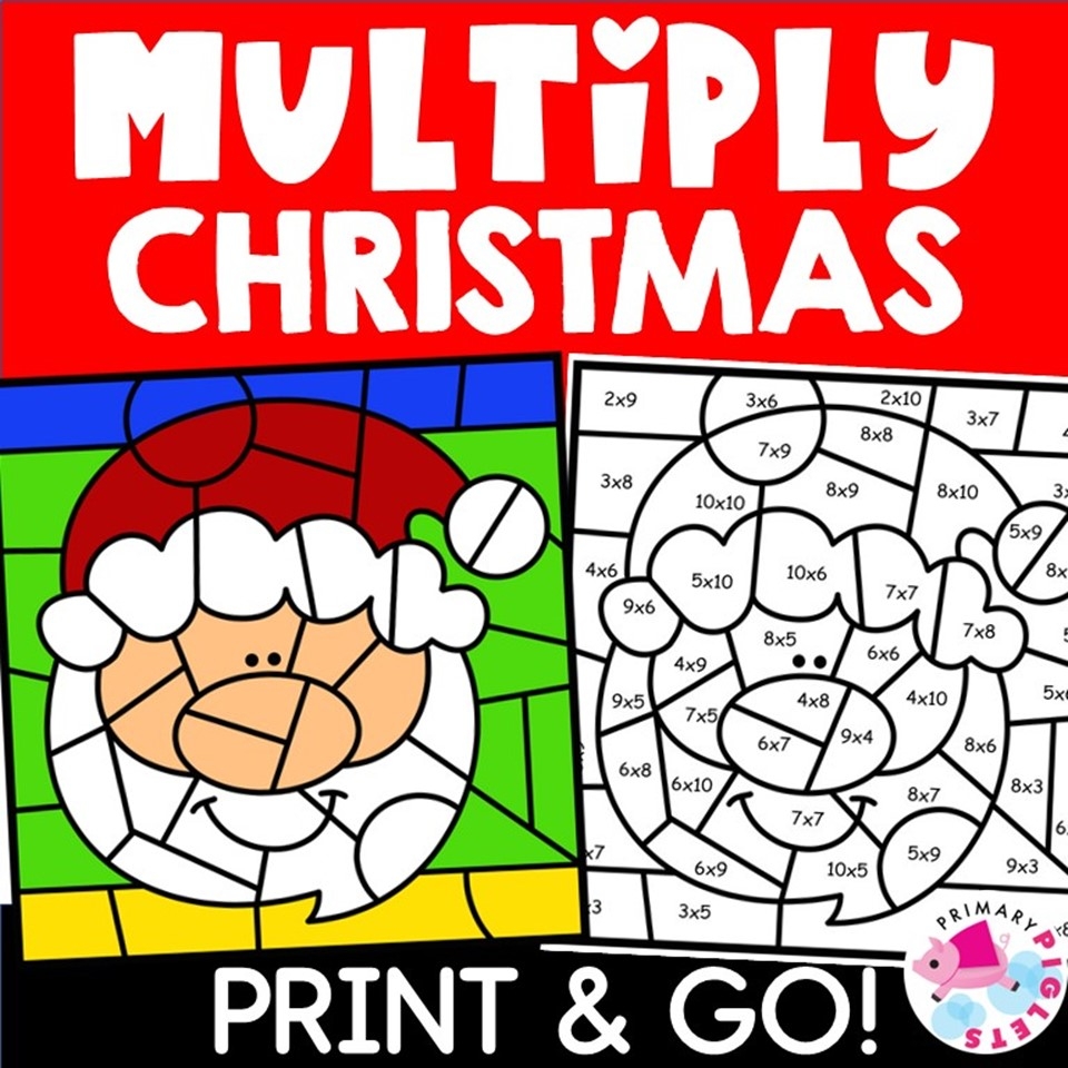 CHRISTMAS MULTIPLICATION COLOR BY NUMBER CODE WORKSHEETS Made By Teachers