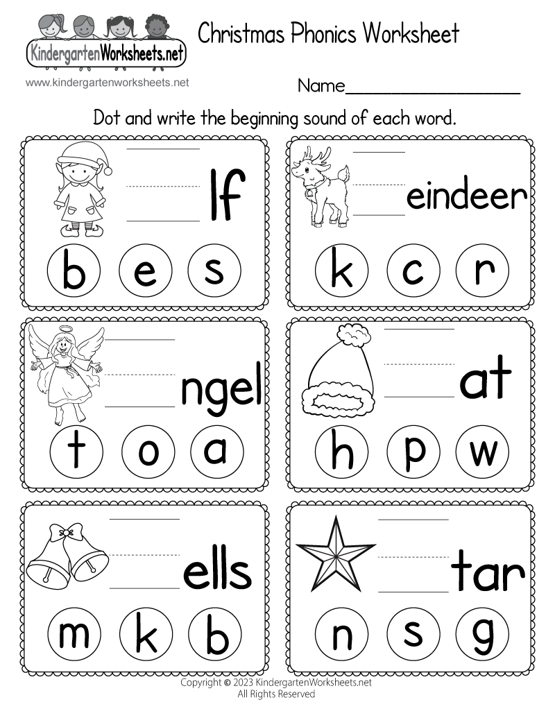 Christmas Phonics Worksheet Free Printable Digital PDF