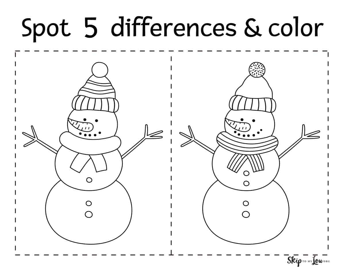 Free Printable Christmas Spot The Difference Worksheet