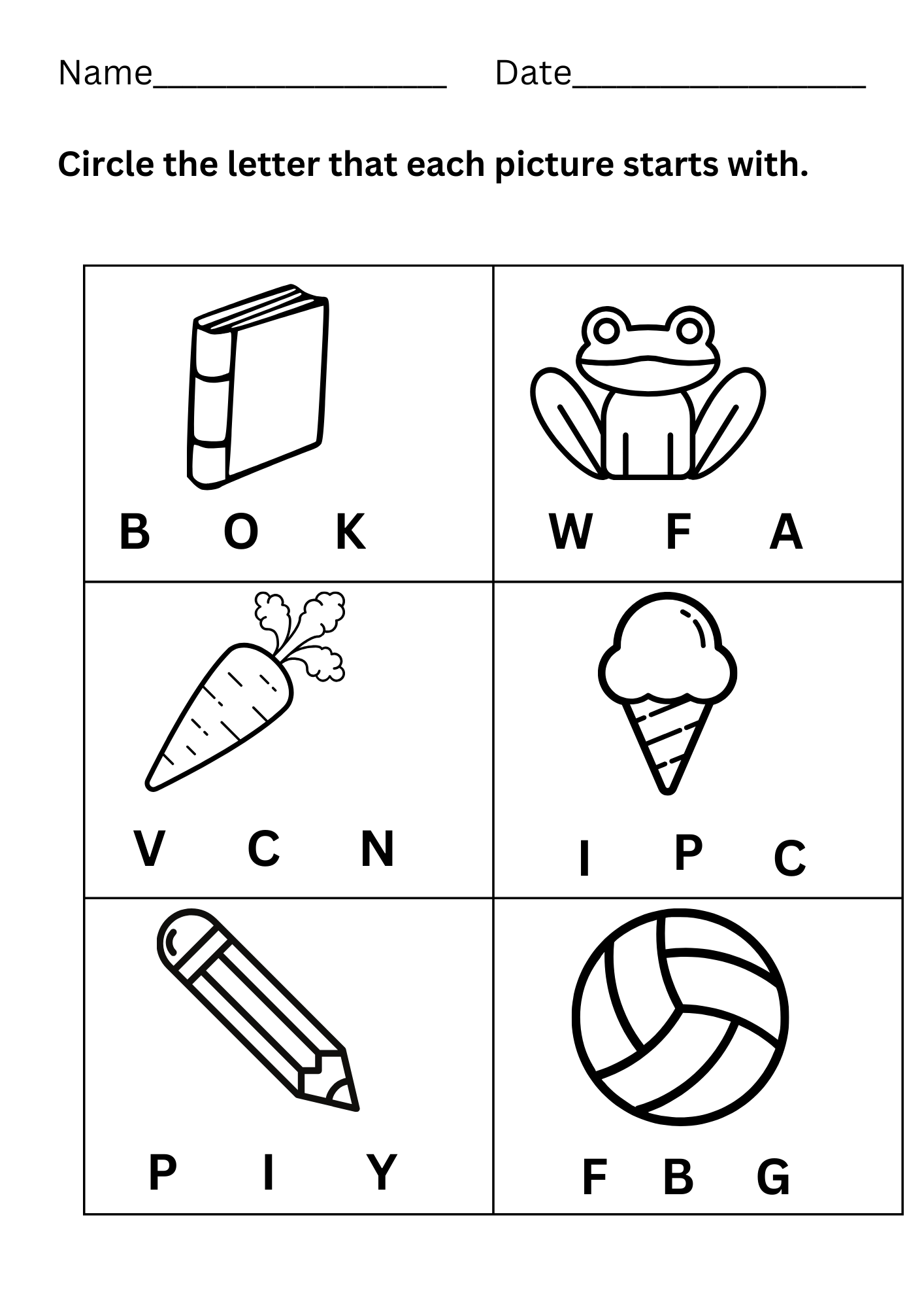 Beginning Sounds Letter Worksheets For Early Learners