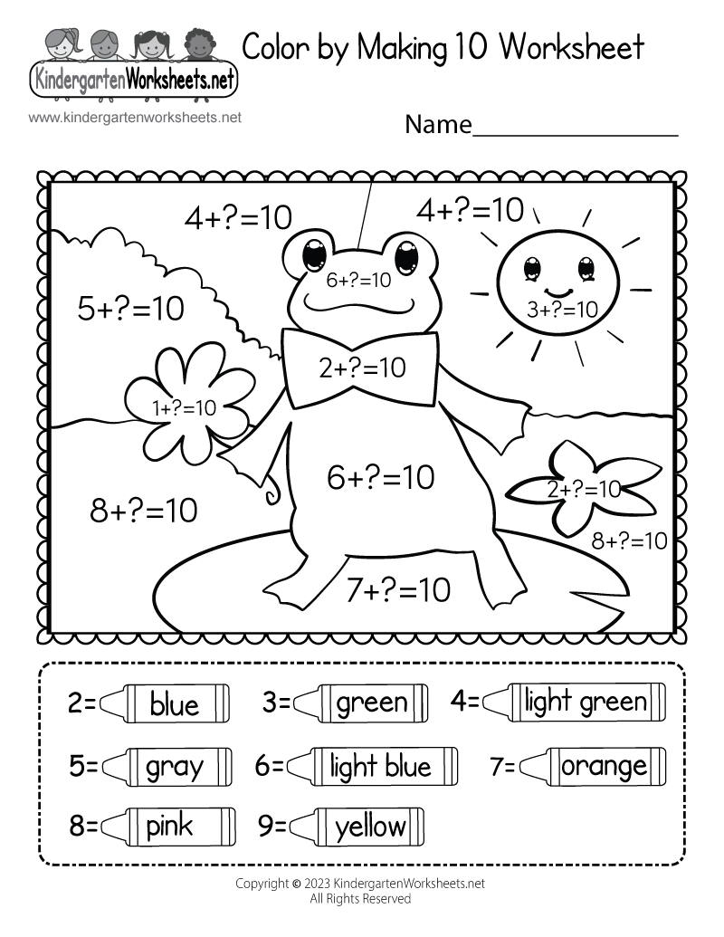 Color By Making 10 Worksheet Free Printable Digital PDF