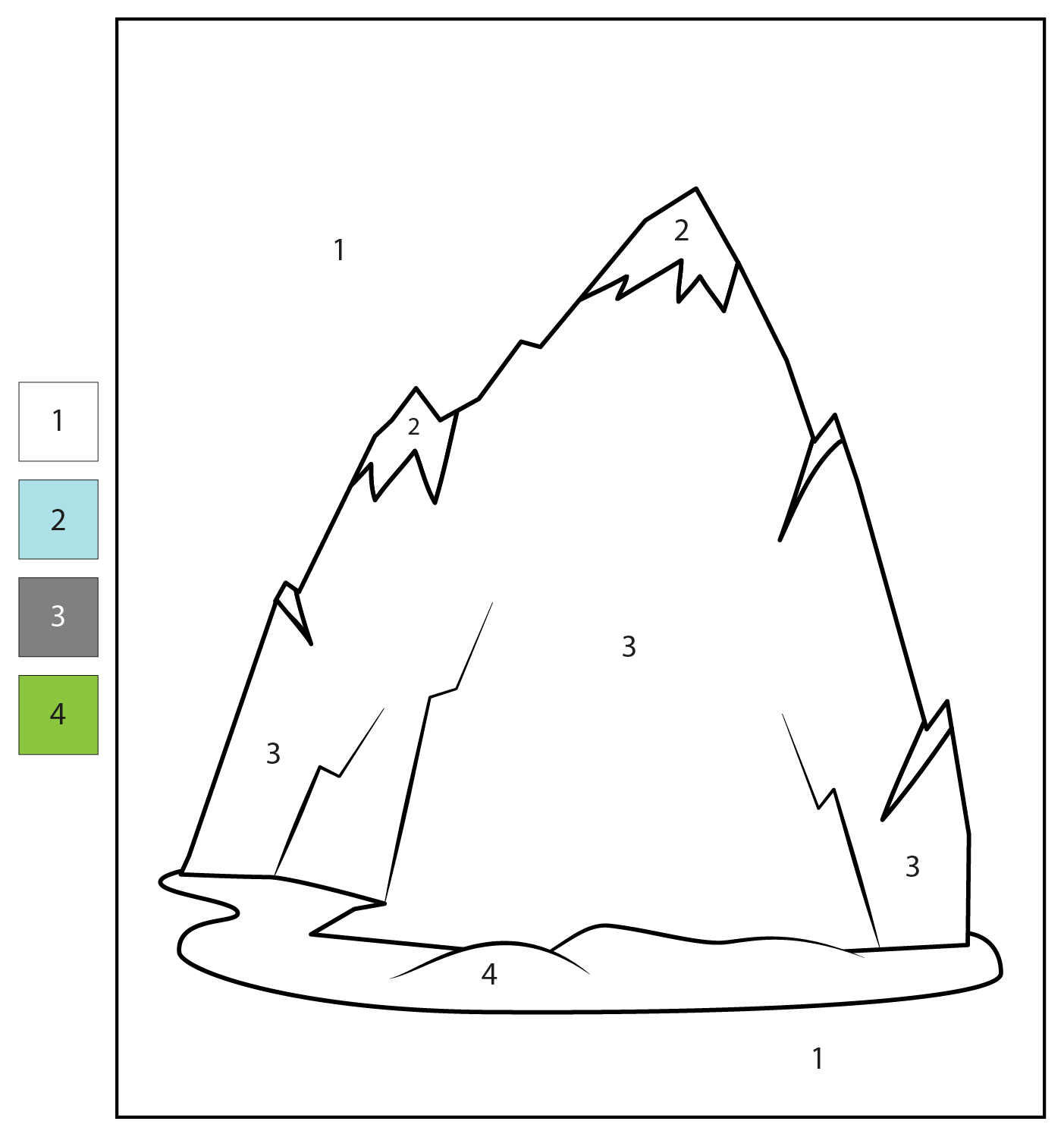 Color By Number Mountain Coloring Page Free Printable