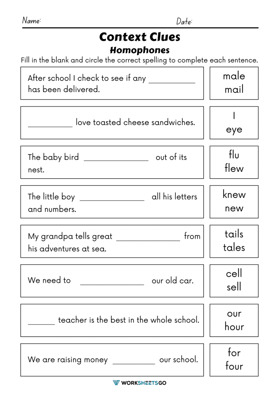 Context Clues Identifying Word Meaning Worksheet Have Fun Teaching