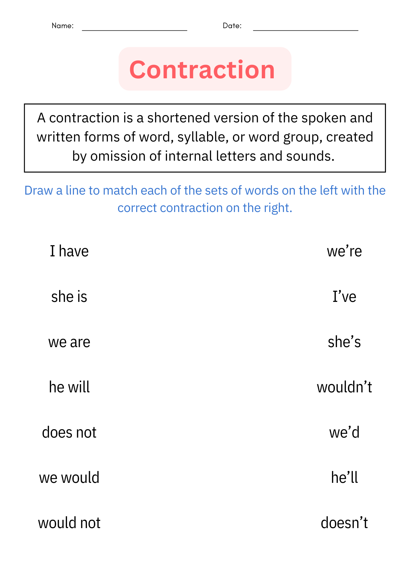 Contractions Worksheets Grammar Practice Review Pages Activities Morning Work Made By Teachers Contractions Worksheets Grammar Practice Review Pages Activities Morning Work Made By Teachers