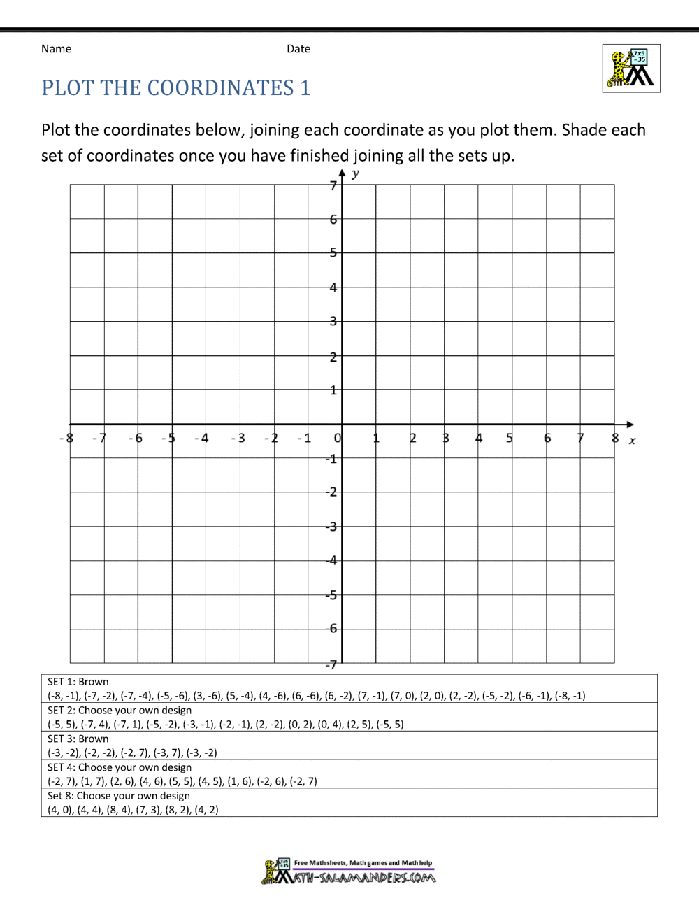 Storyboard That Create Coordinate Plane Worksheets