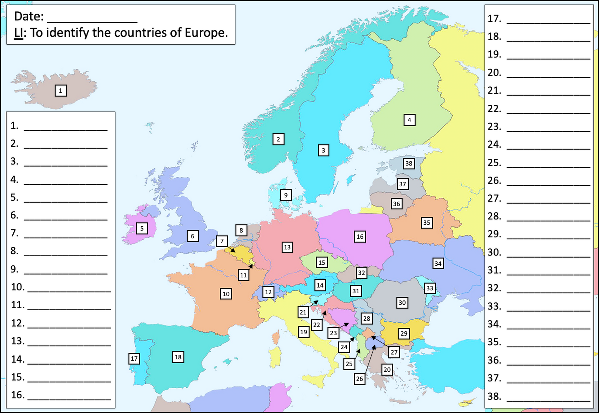 Countries And Capitals Of Europe Differentiated Map Activities All Ages Teaching Resources Countries And Capitals Of Europe Differentiated Map Activities All Ages Teaching Resources