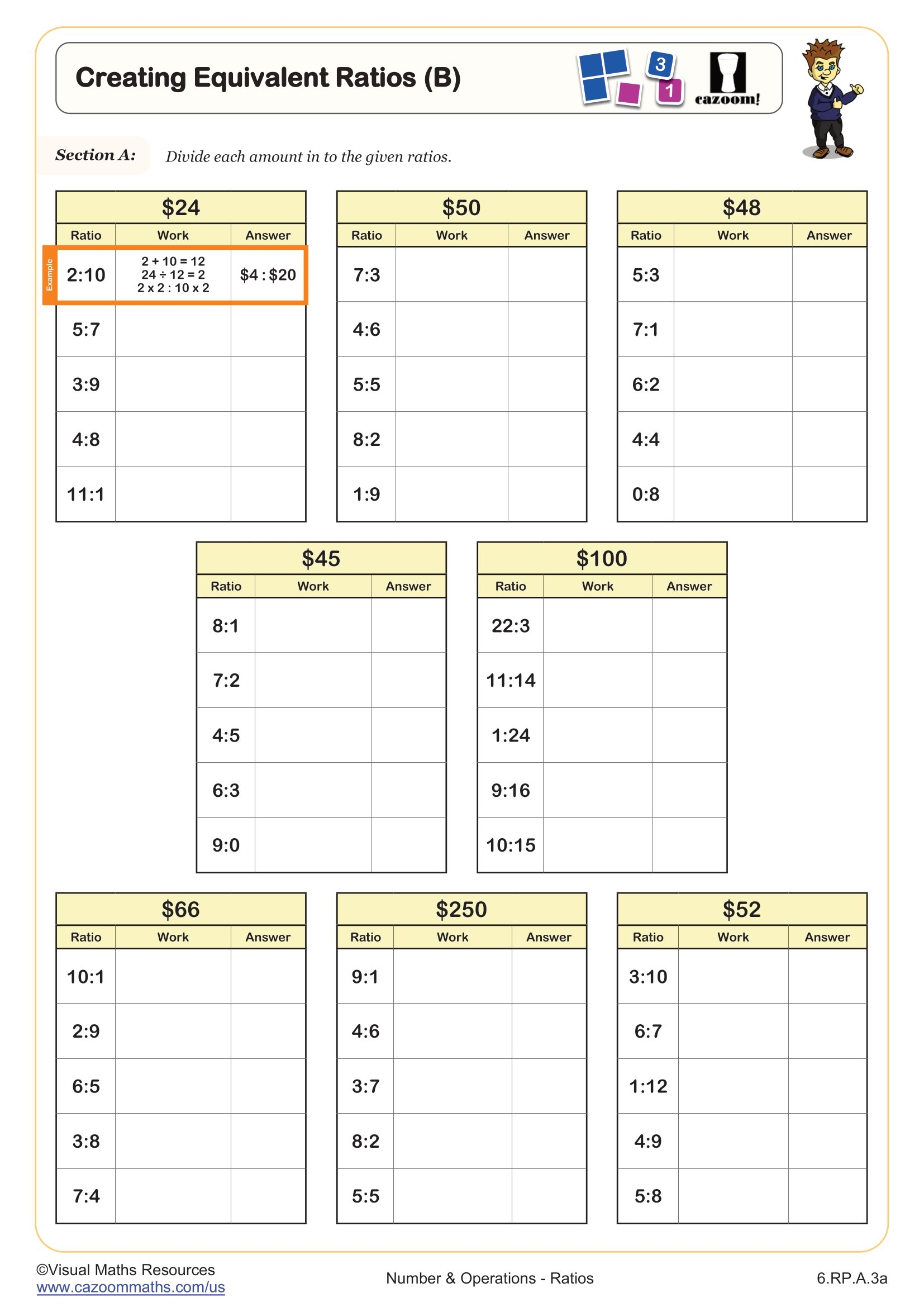 Creating Equivalent Ratios A Worksheet Fun And Engaging 7th Grade PDF Worksheets Cazoom Math